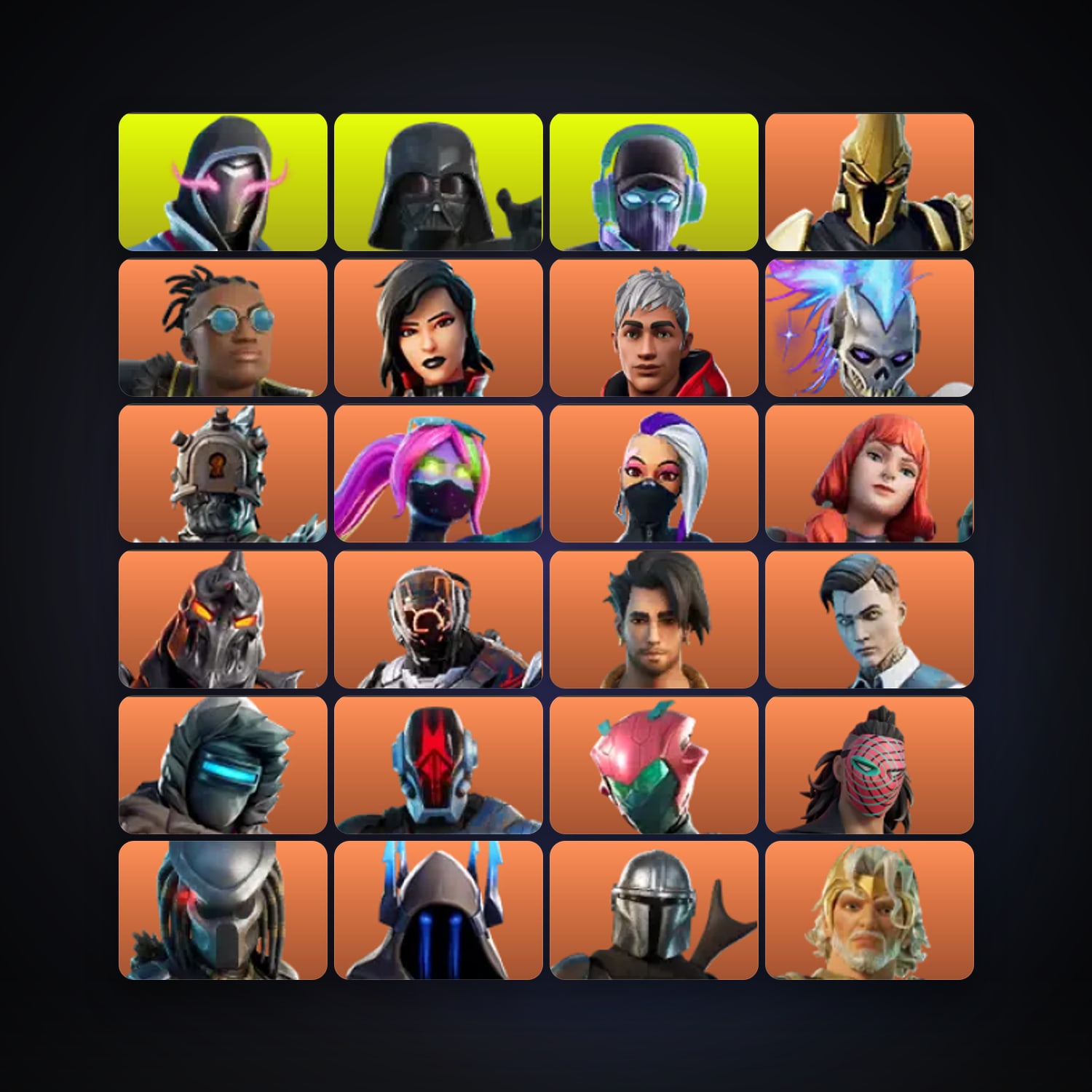 Fortnite locker — 388 skins — 400 V-Bucks — lvl 4142 — HabibiAccounts