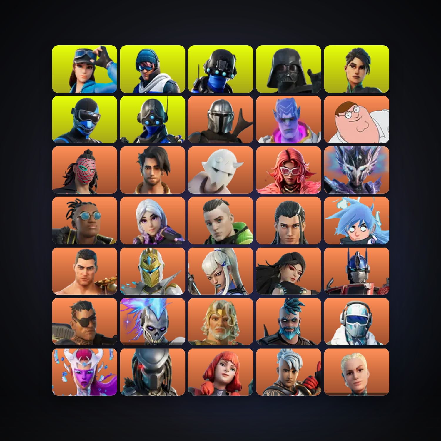 Fortnite locker — 407 skins — 200 V-Bucks — lvl 4035 — HabibiAccounts