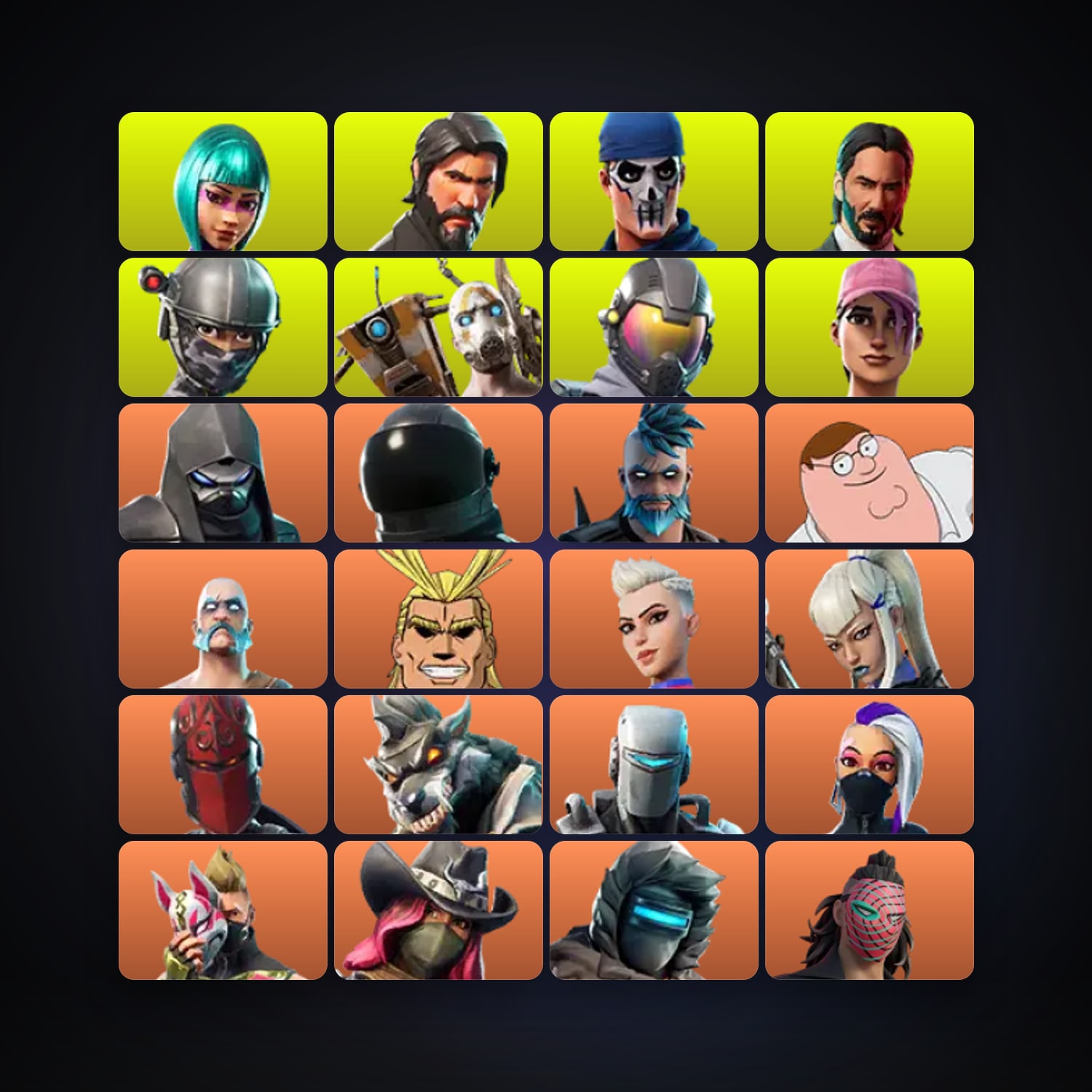 Fortnite locker — 174 skins — 800 V-Bucks — lvl 1202 — HabibiAccounts