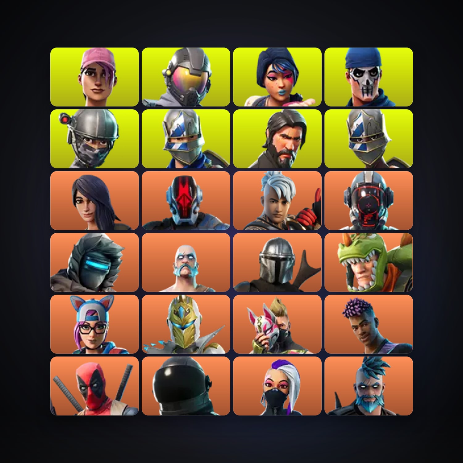Fortnite locker — 147 skins — 6.3K V-Bucks — lvl 1594 — HabibiAccounts