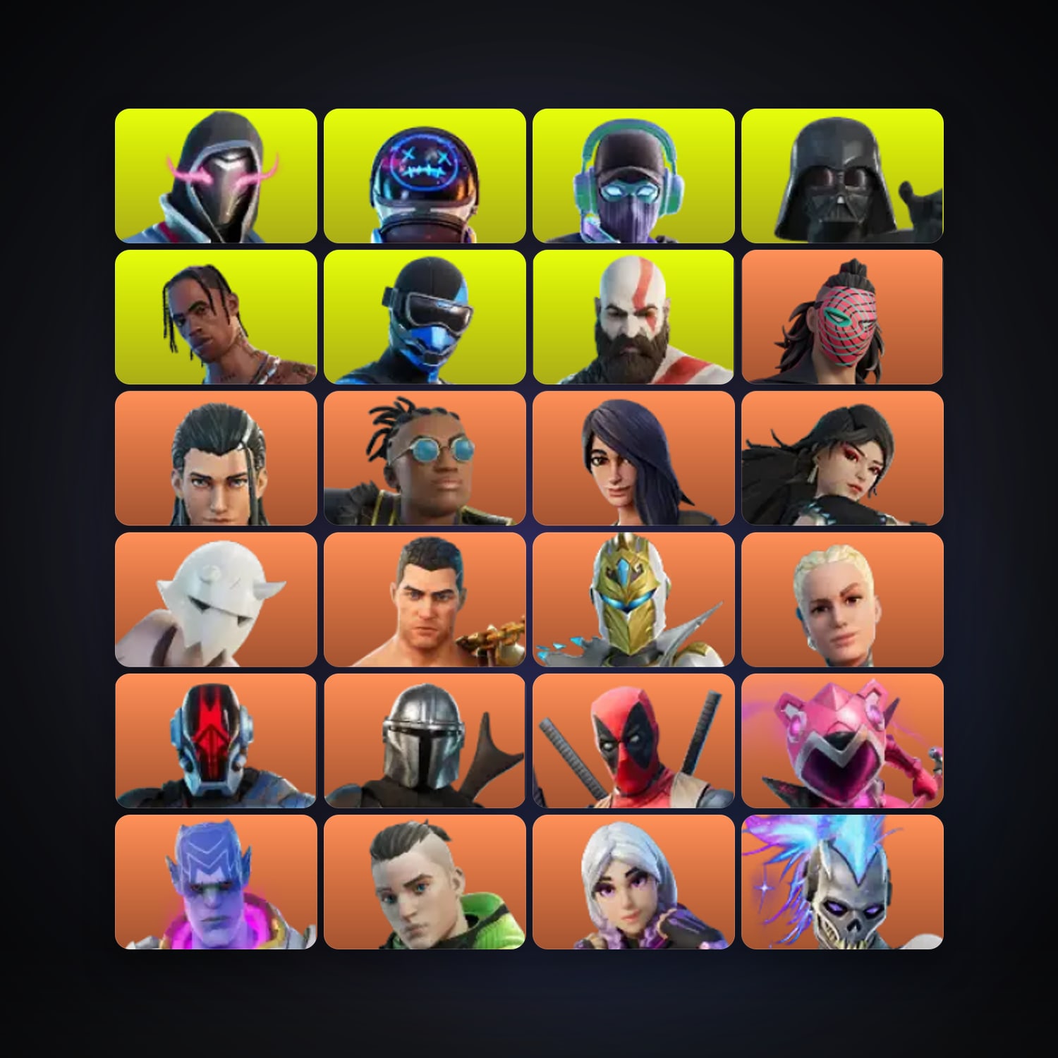 هالحساب فورتنايت، اللوكر مليان 296 سكن، 200 فيبوكس، لفل 4510، 726 فوز — HabibiAccounts