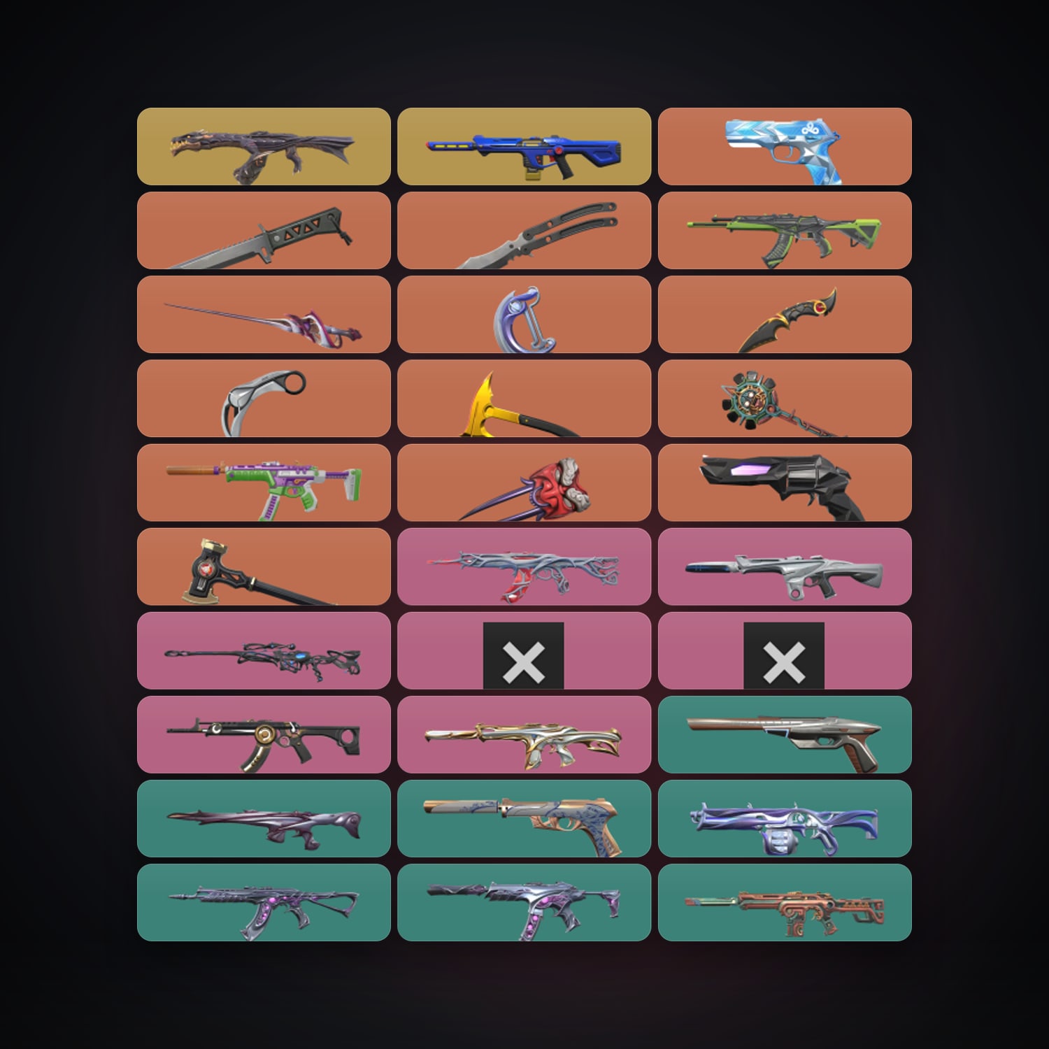AP Plat 3 locker — 10 knives, 133 skins, lvl 445 — HabibiAccounts