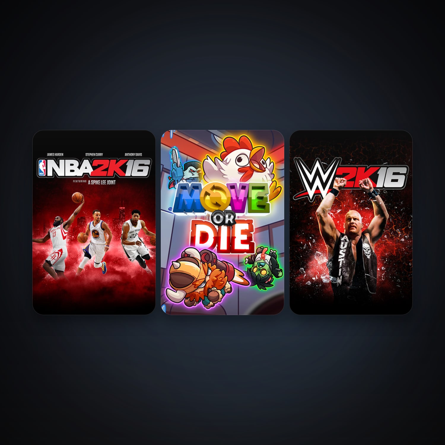 Move or Die + NBA 2K16, 4 games, clean — HabibiAccounts