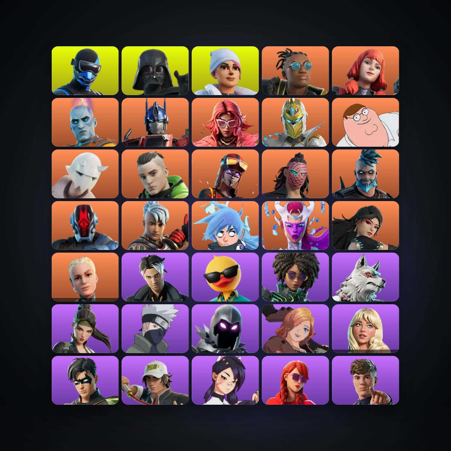Fortnite locker — 226 skins — 600 V-Bucks — lvl 6455 — HabibiAccounts