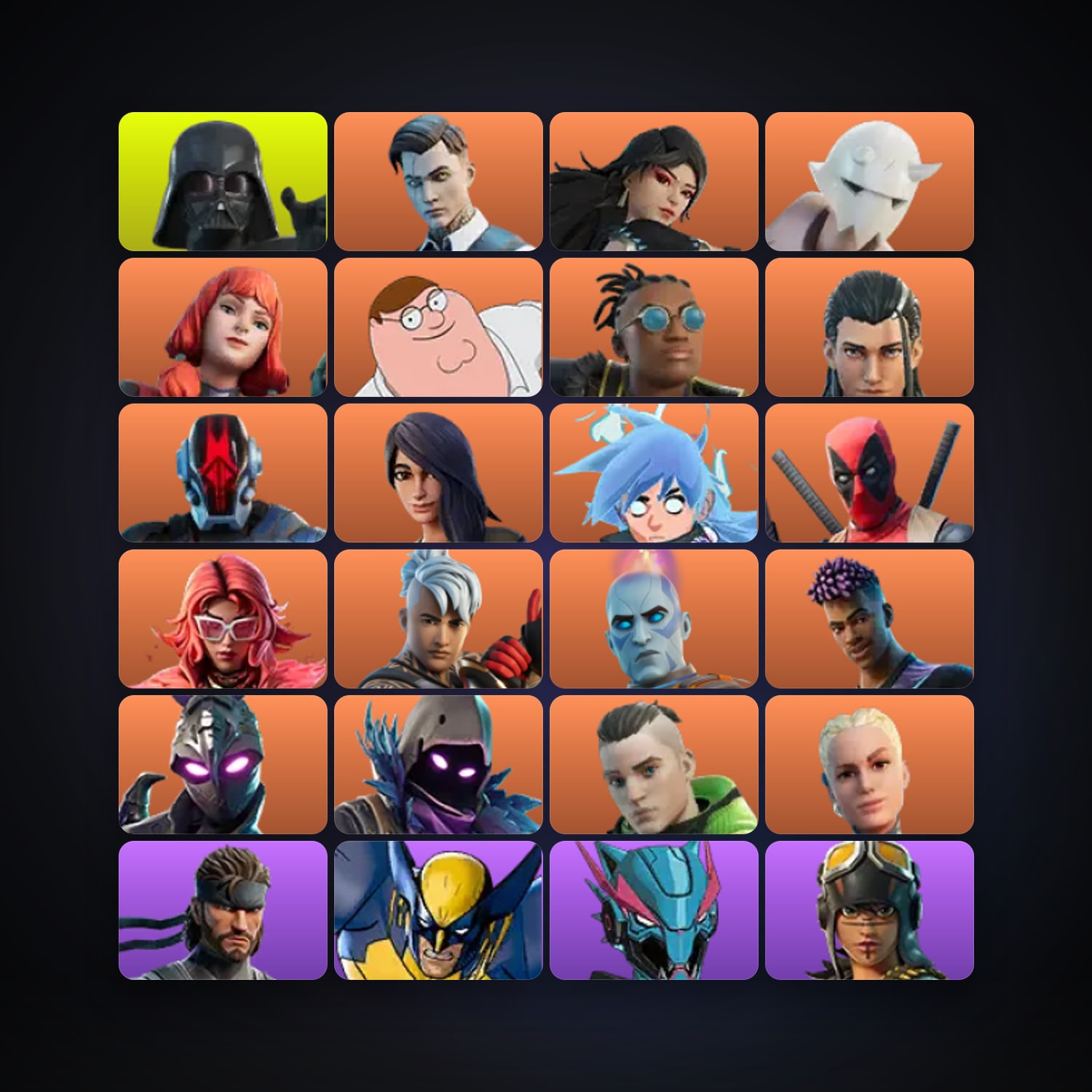 Fortnite locker — 169 skins — 1.1K V-Bucks — lvl 2486 — HabibiAccounts