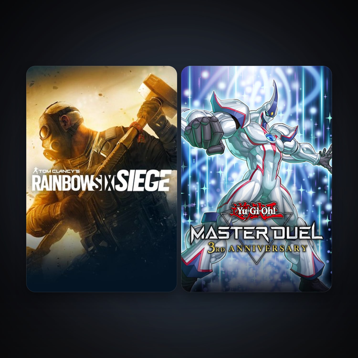 Tom Clancy's Rainbow Six Siege + Yu-Gi-Oh! Master Duel, 3 games, clean — HabibiAccounts
