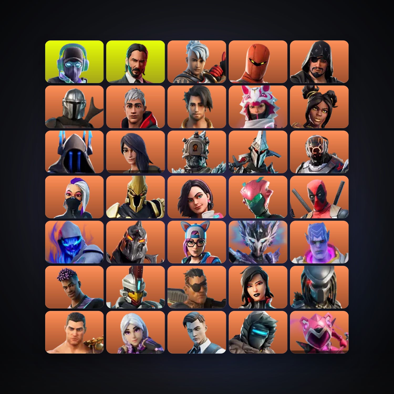 Fortnite locker — 133 skins — 550 V-Bucks — lvl 1932 — HabibiAccounts