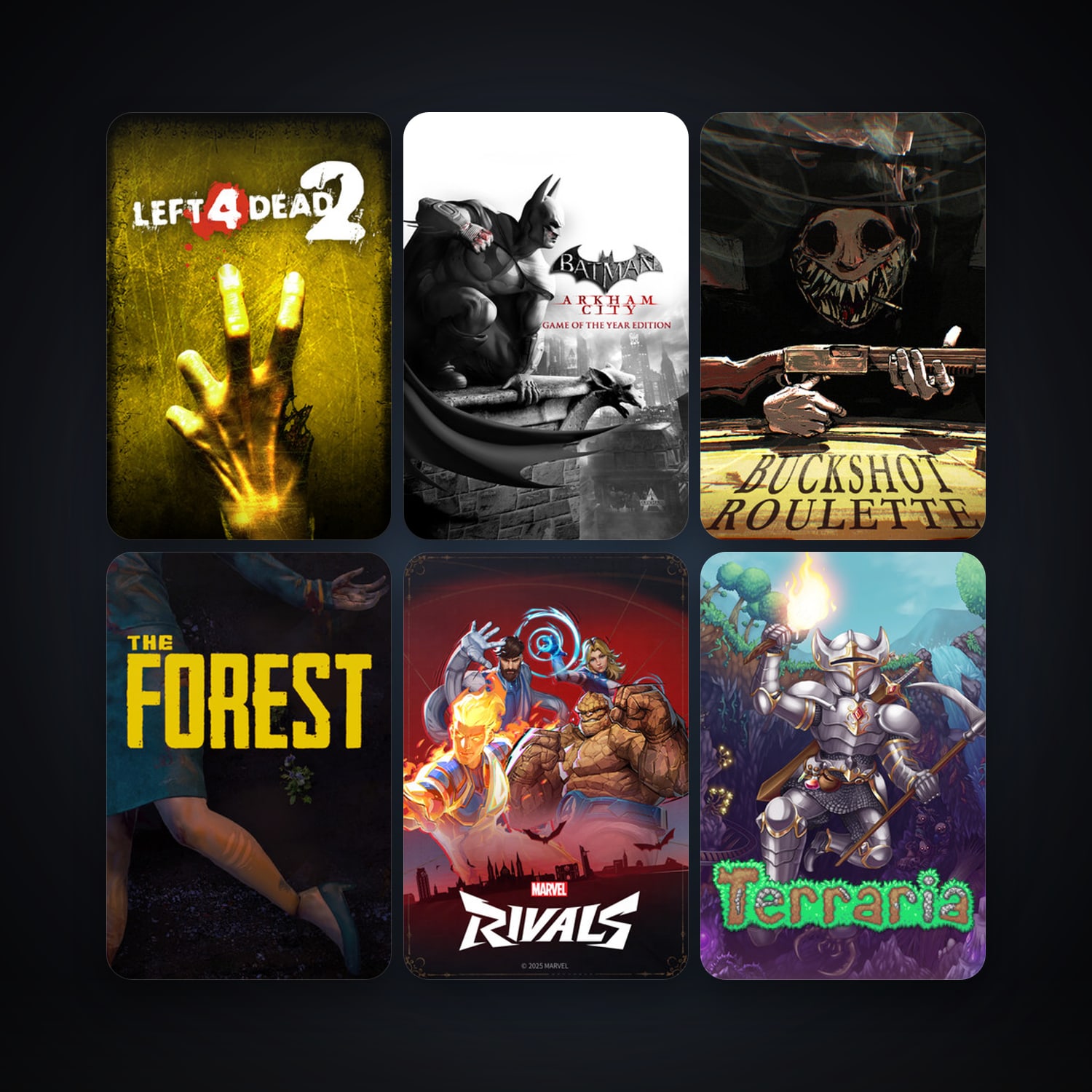 Left 4 Dead 2 + Batman: Arkham Asylum Game of the Year Edition, 12 games, clean — HabibiAccounts