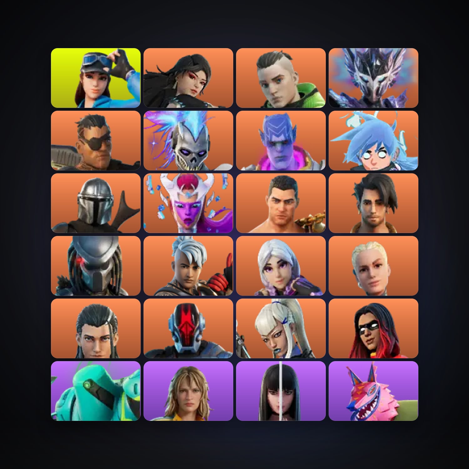 Fortnite locker — 204 skins — 250 V-Bucks — lvl 2883 — HabibiAccounts