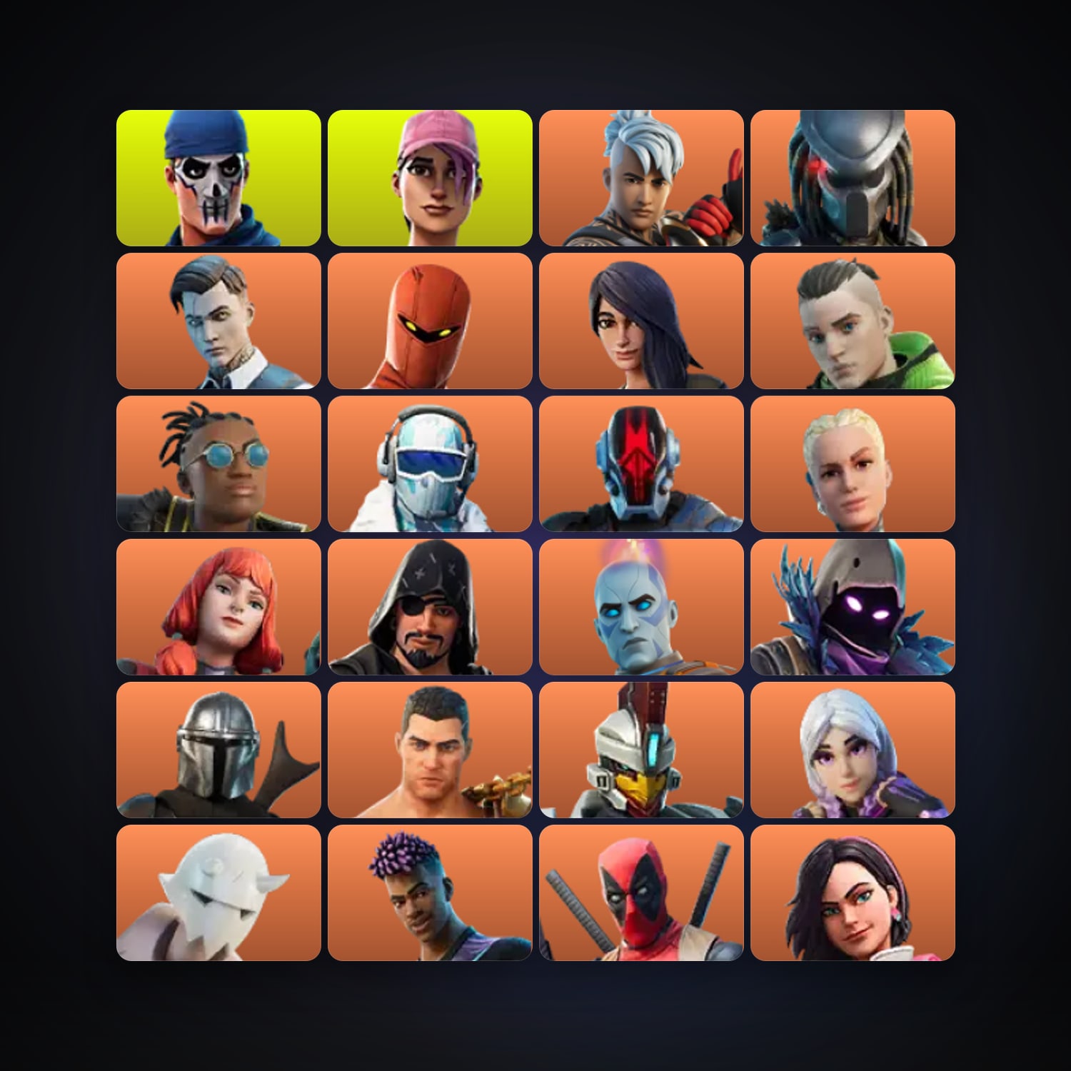 Fortnite locker — 216 skins — 200 V-Bucks — lvl 2444 — HabibiAccounts
