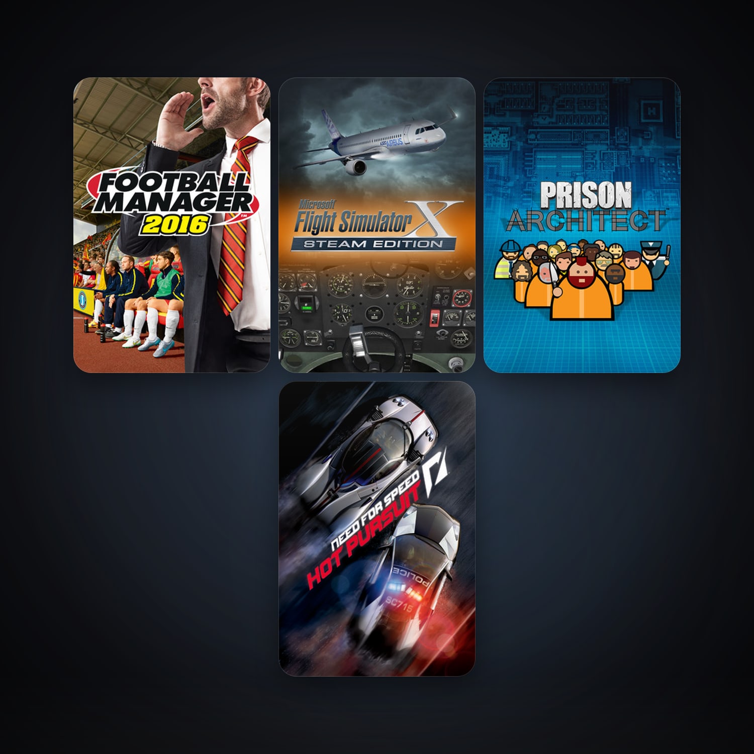 Need For Speed: Hot Pursuit + Prison Architect, 4 games, clean — HabibiAccounts