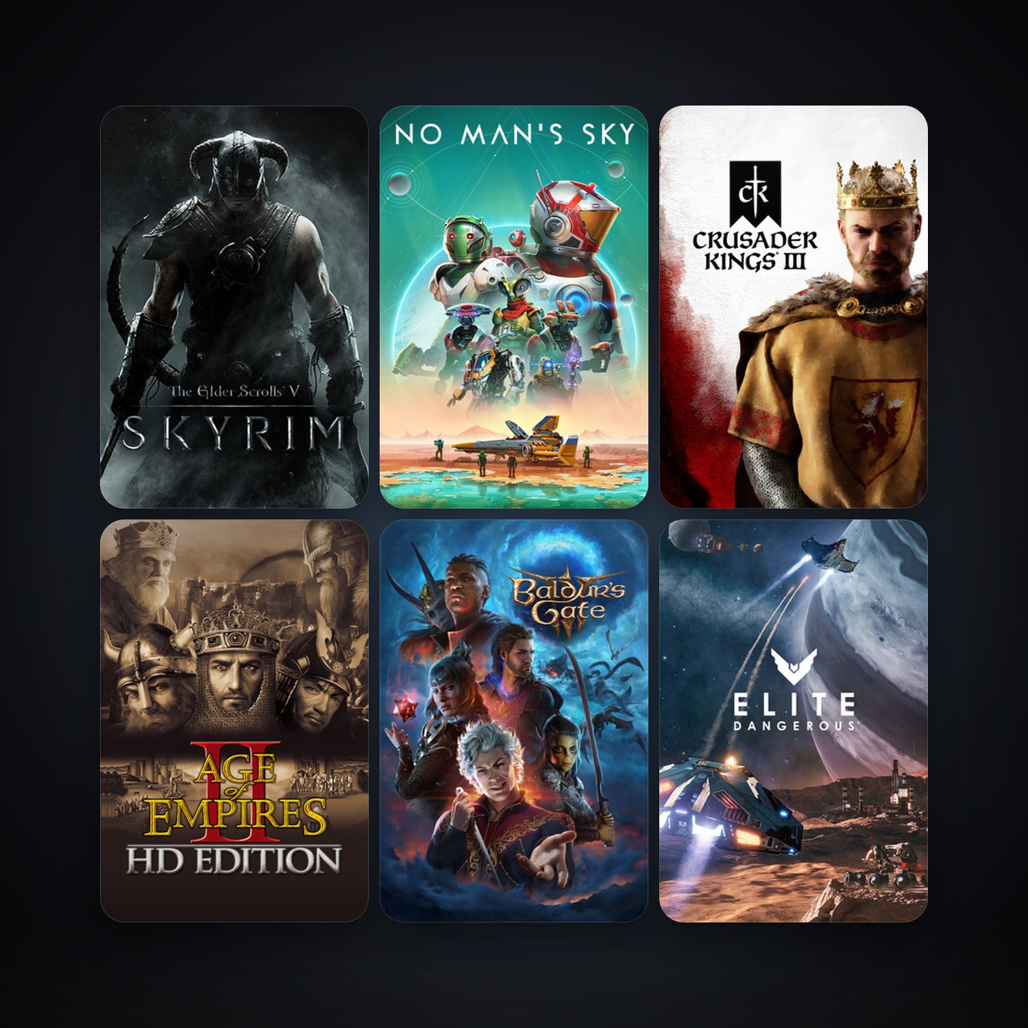 The Elder Scrolls V: Skyrim + Age of Empires II, 100 games, Steam 10, clean — HabibiAccounts