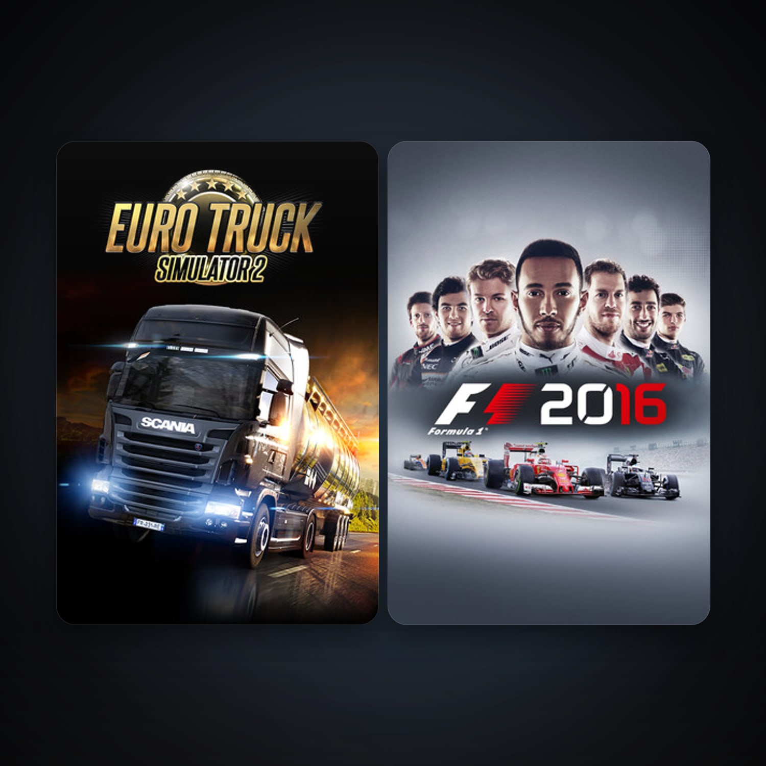 Euro Truck Simulator 2 + F1 2016, 2 games, clean — HabibiAccounts
