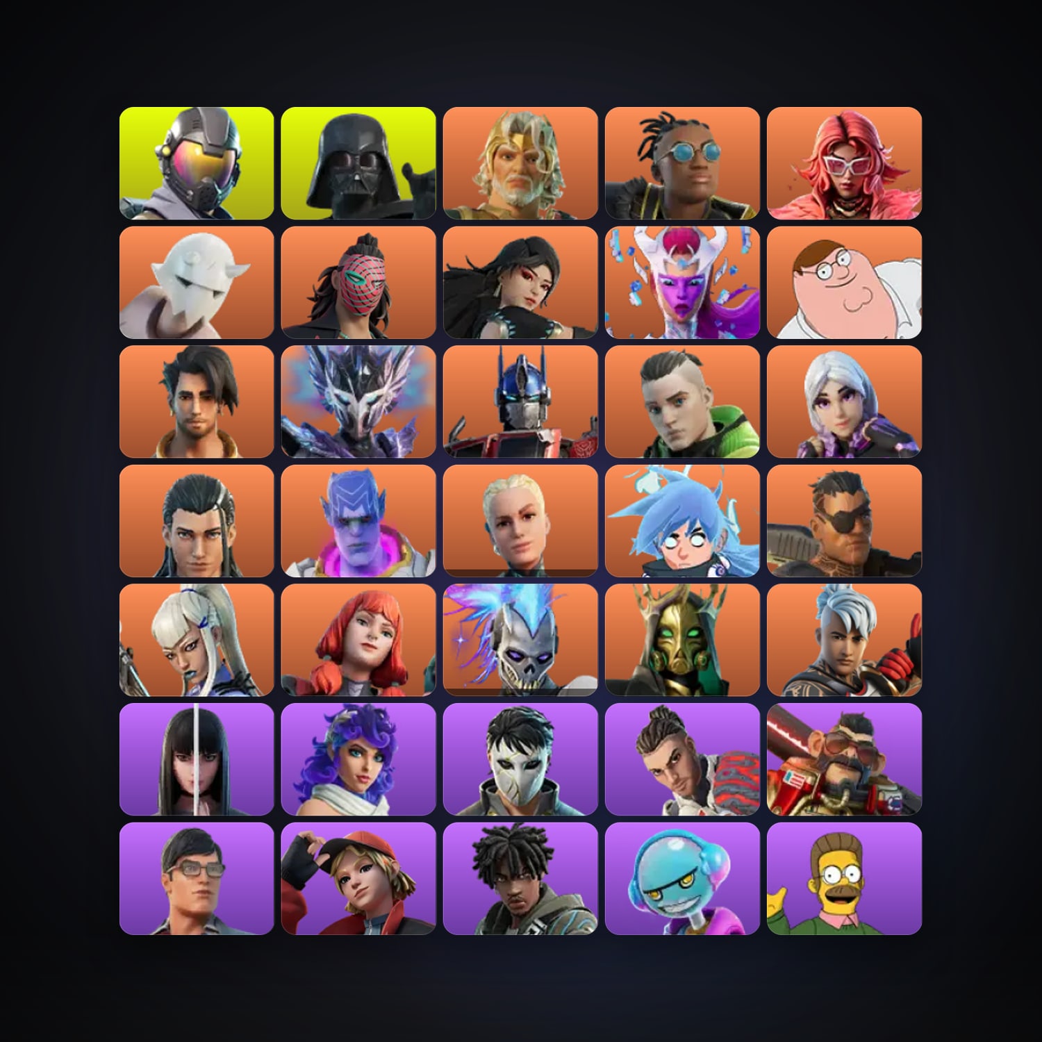 Fortnite locker — 168 skins — 800 V-Bucks — lvl 2592 — HabibiAccounts