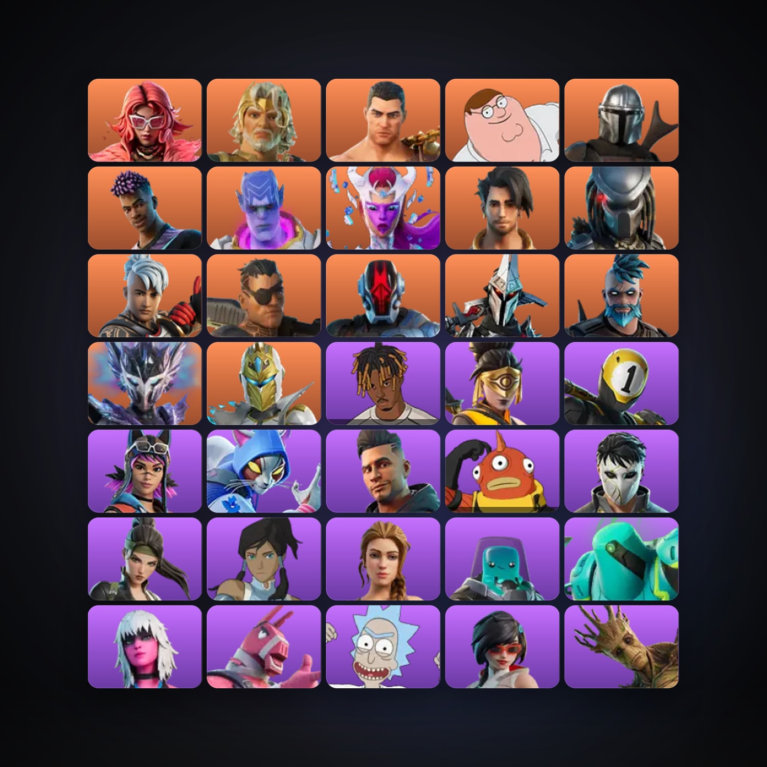 Fortnite locker — 170 skins — 2.8K V-Bucks — lvl 2404 — HabibiAccounts