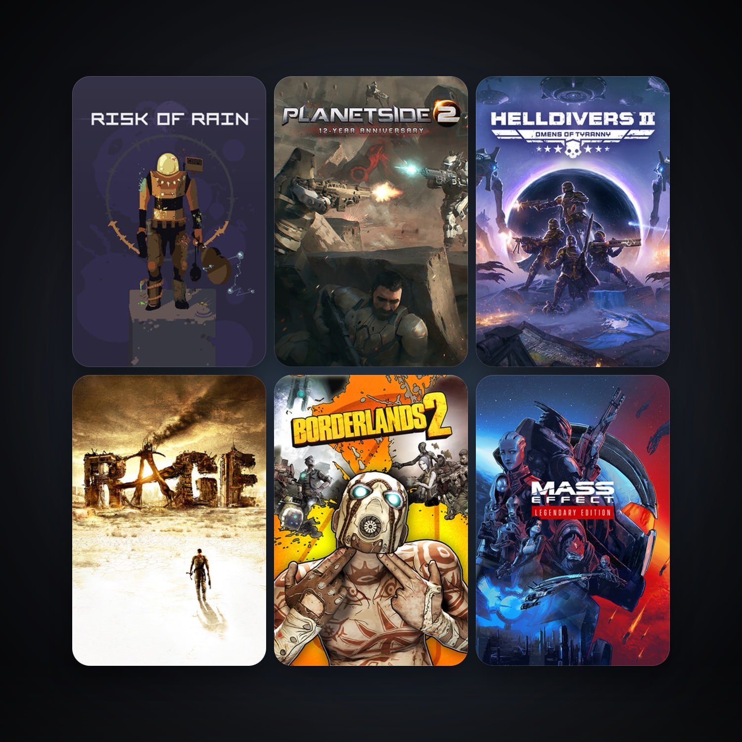 RAGE + Borderlands 2, 300 games, Steam 16, clean — HabibiAccounts