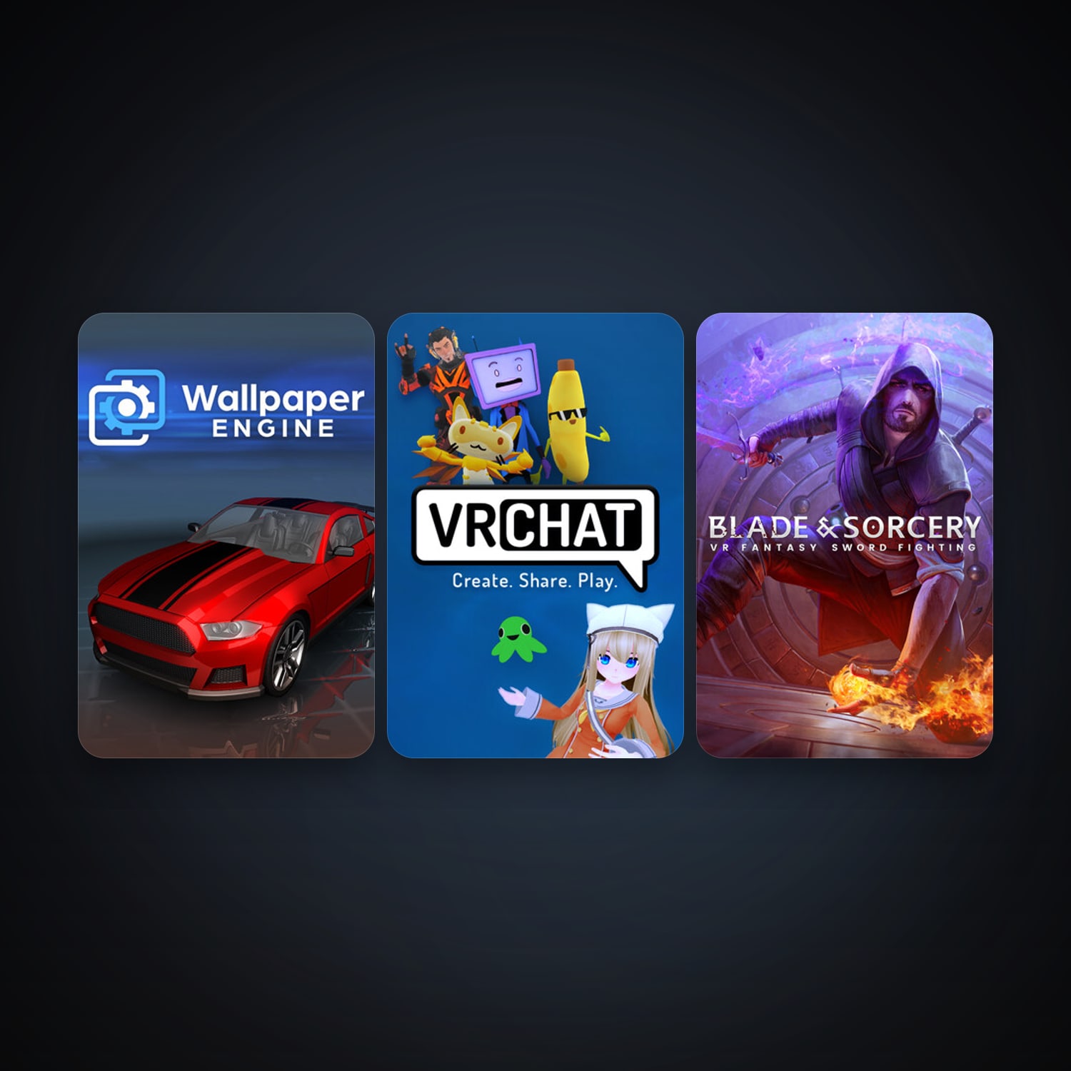 Wallpaper Engine + VRChat, 7 games, clean — HabibiAccounts