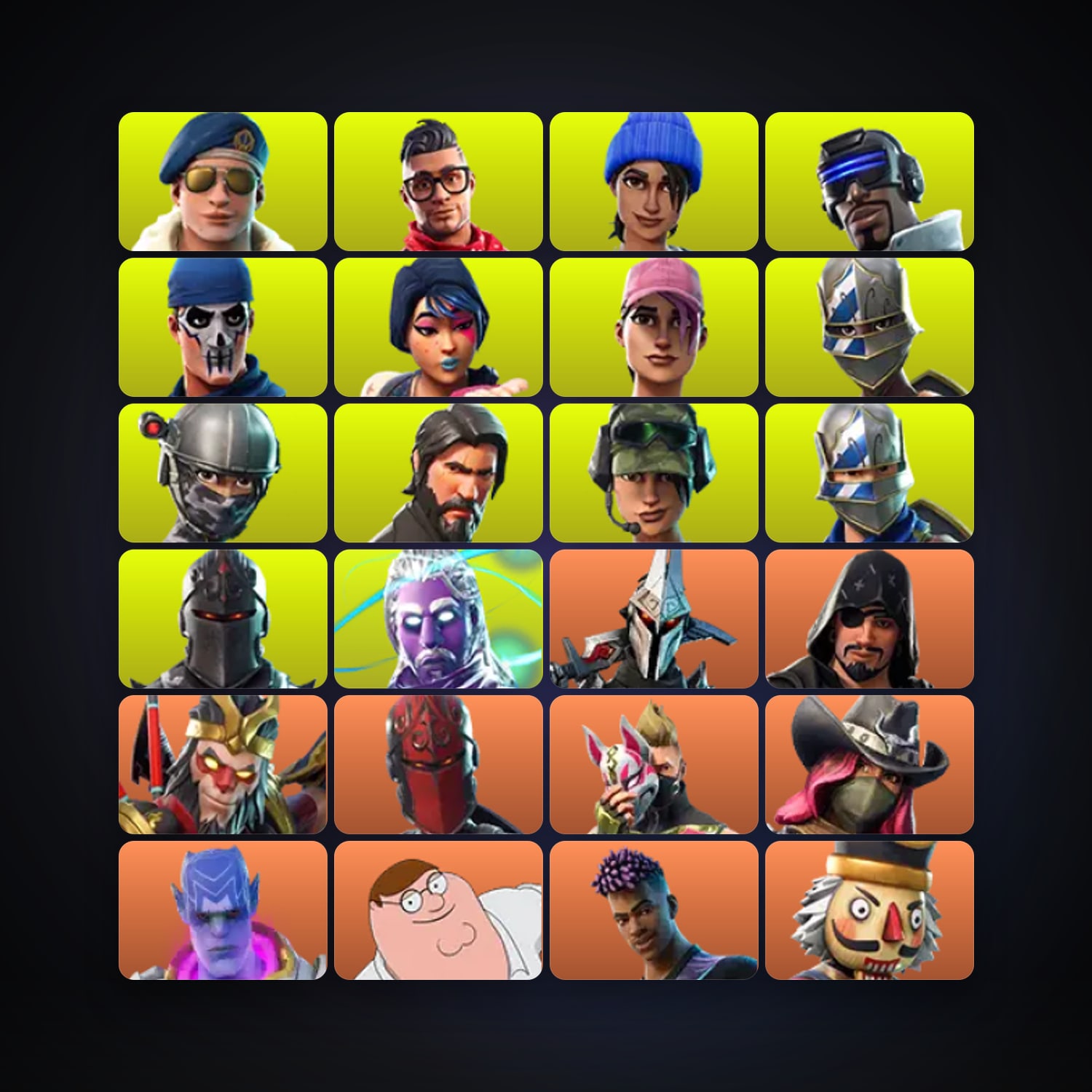 Fortnite locker — 187 skins — 1.1K V-Bucks — lvl 2085 — HabibiAccounts
