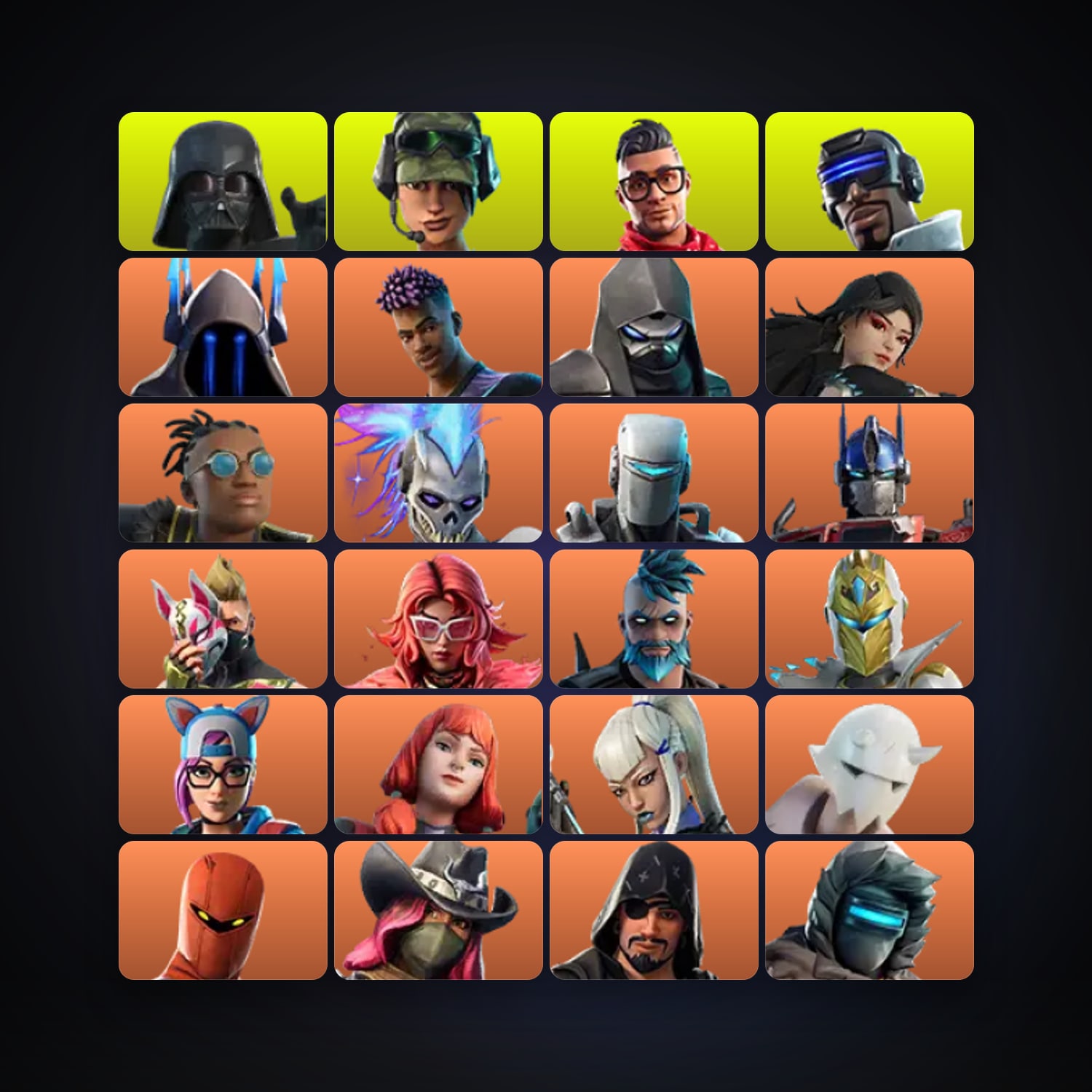 Fortnite locker — 98 skins — 2.2K V-Bucks — lvl 1613 — HabibiAccounts