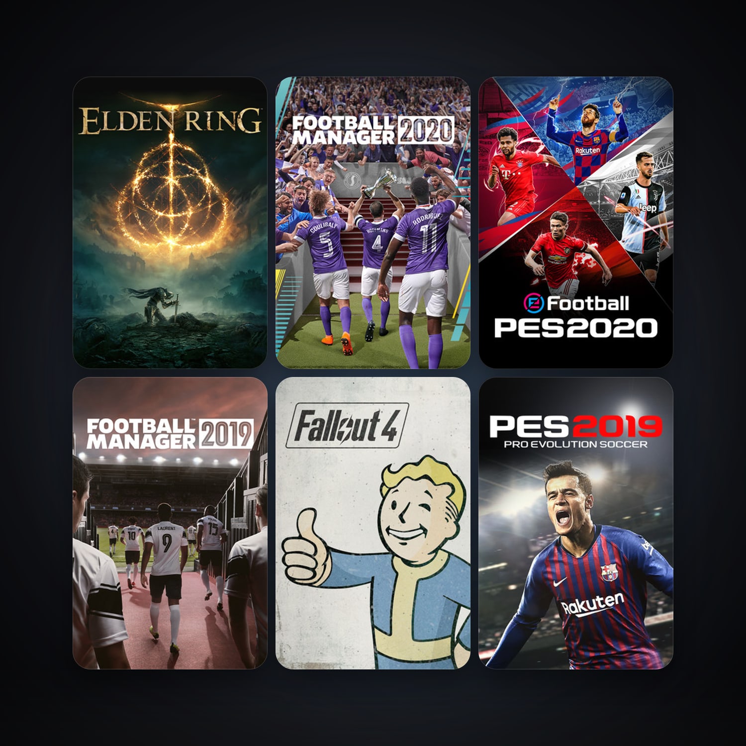 Fallout 4 + PRO Evolution Soccer 2019, 14 games, clean — HabibiAccounts