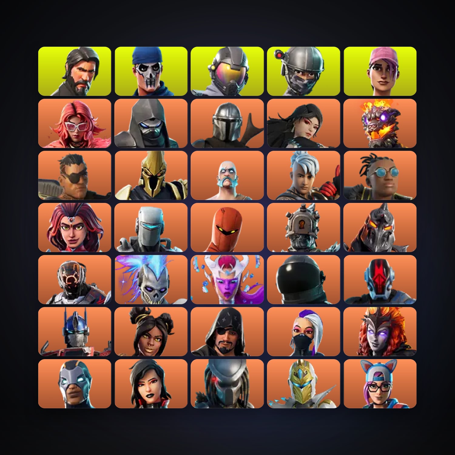Fortnite locker — 376 skins — 50 V-Bucks — lvl 3947 — HabibiAccounts