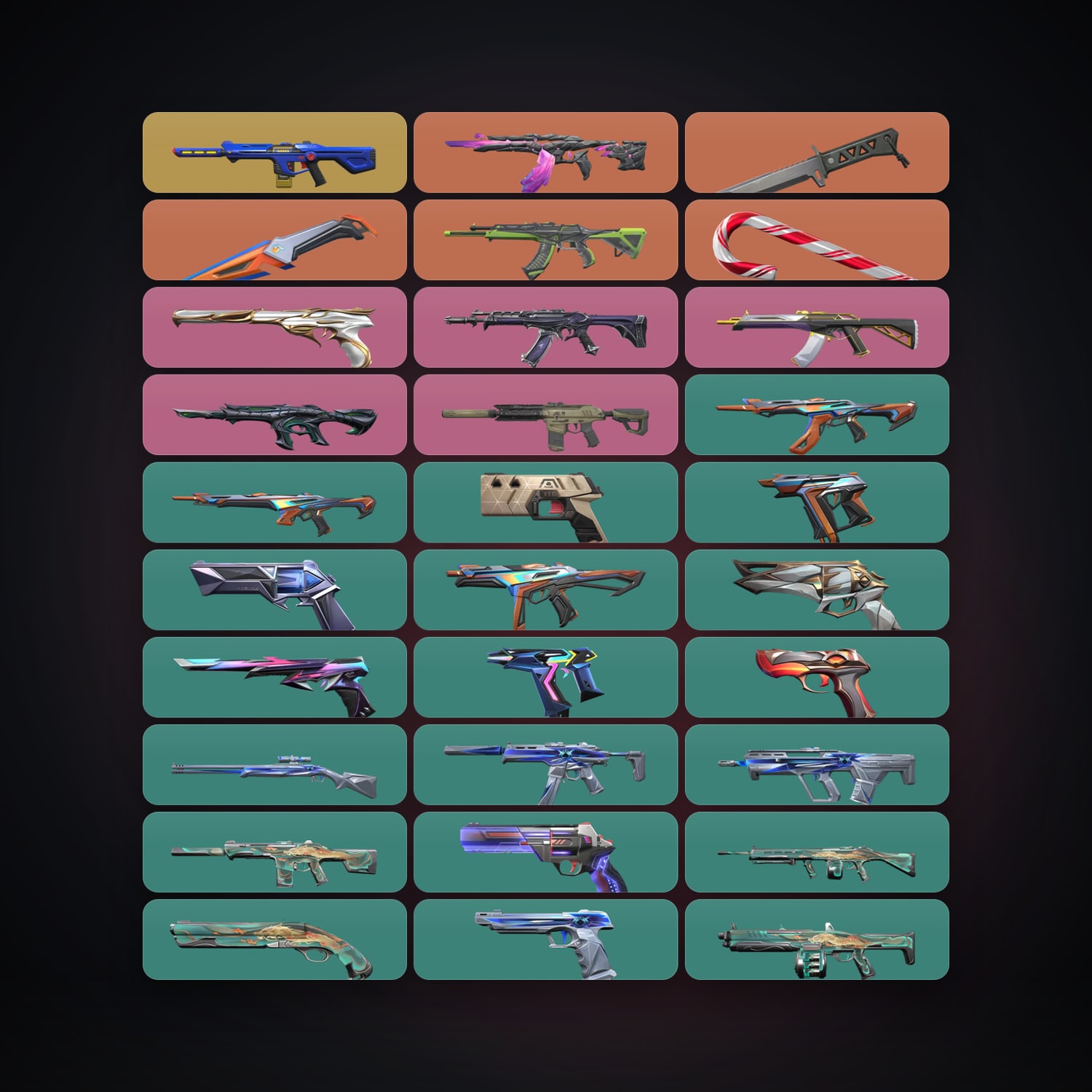 KR Gold 1 locker — 3 knives, 30 skins, lvl 161 — HabibiAccounts
