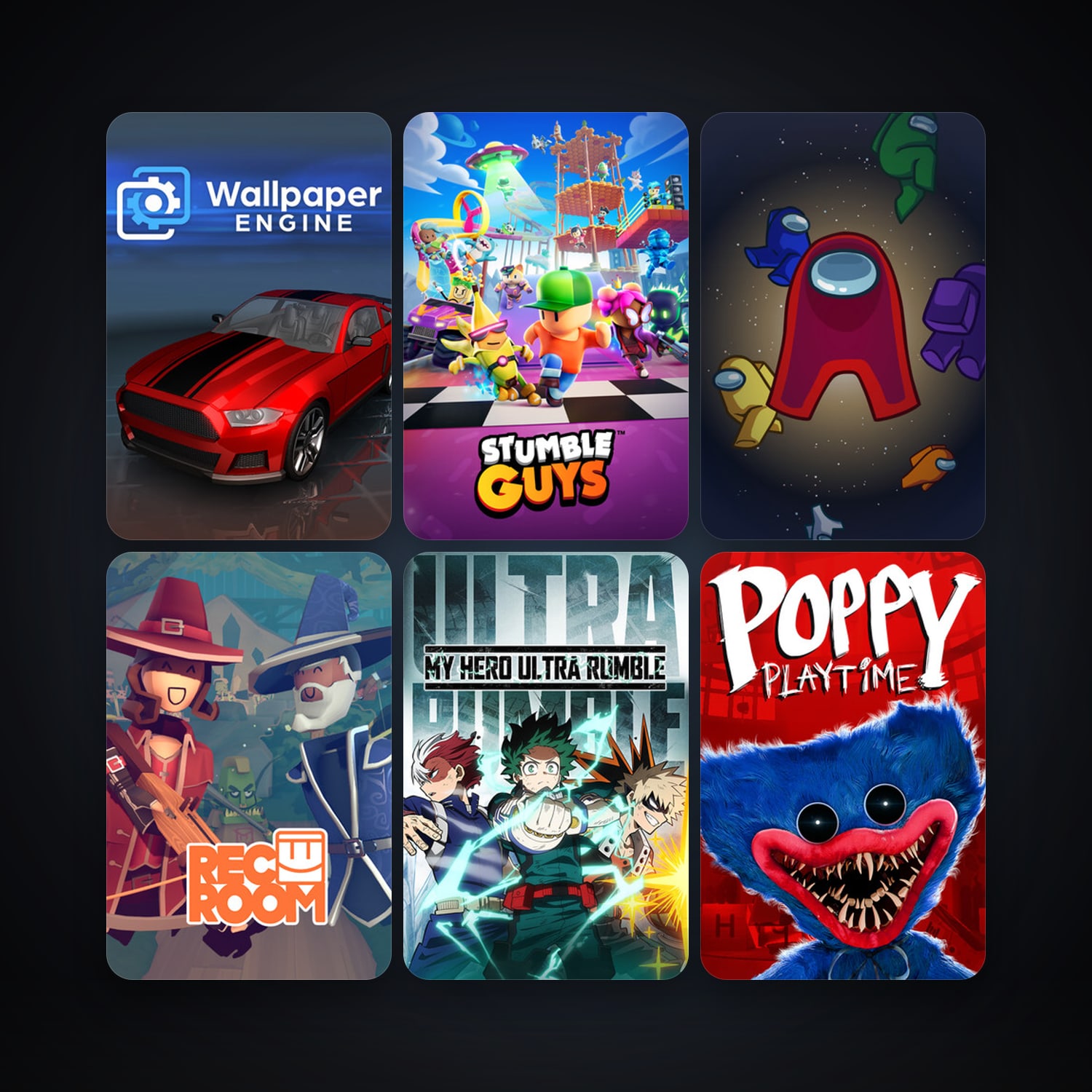 Wallpaper Engine + Rec Room, 8 games, clean — HabibiAccounts