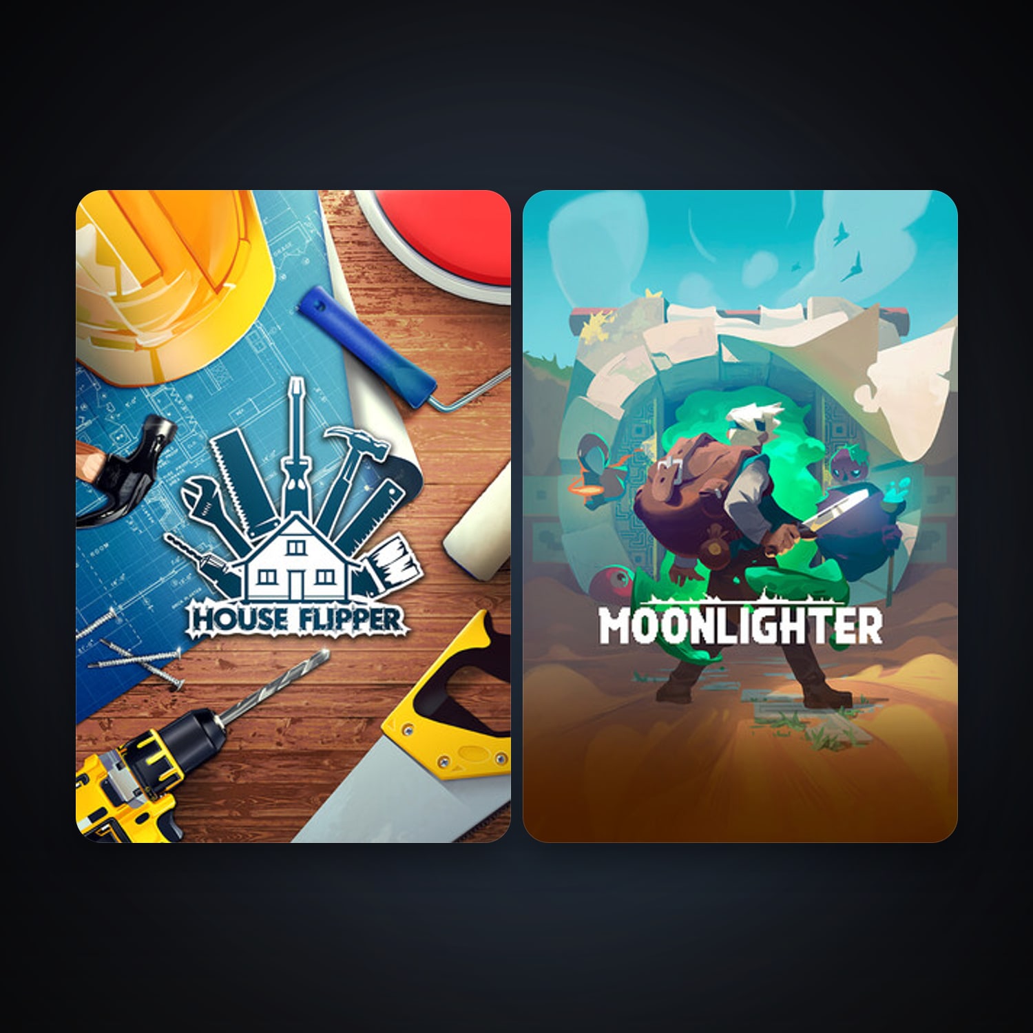 Moonlighter + House Flipper, 6 games, clean — HabibiAccounts