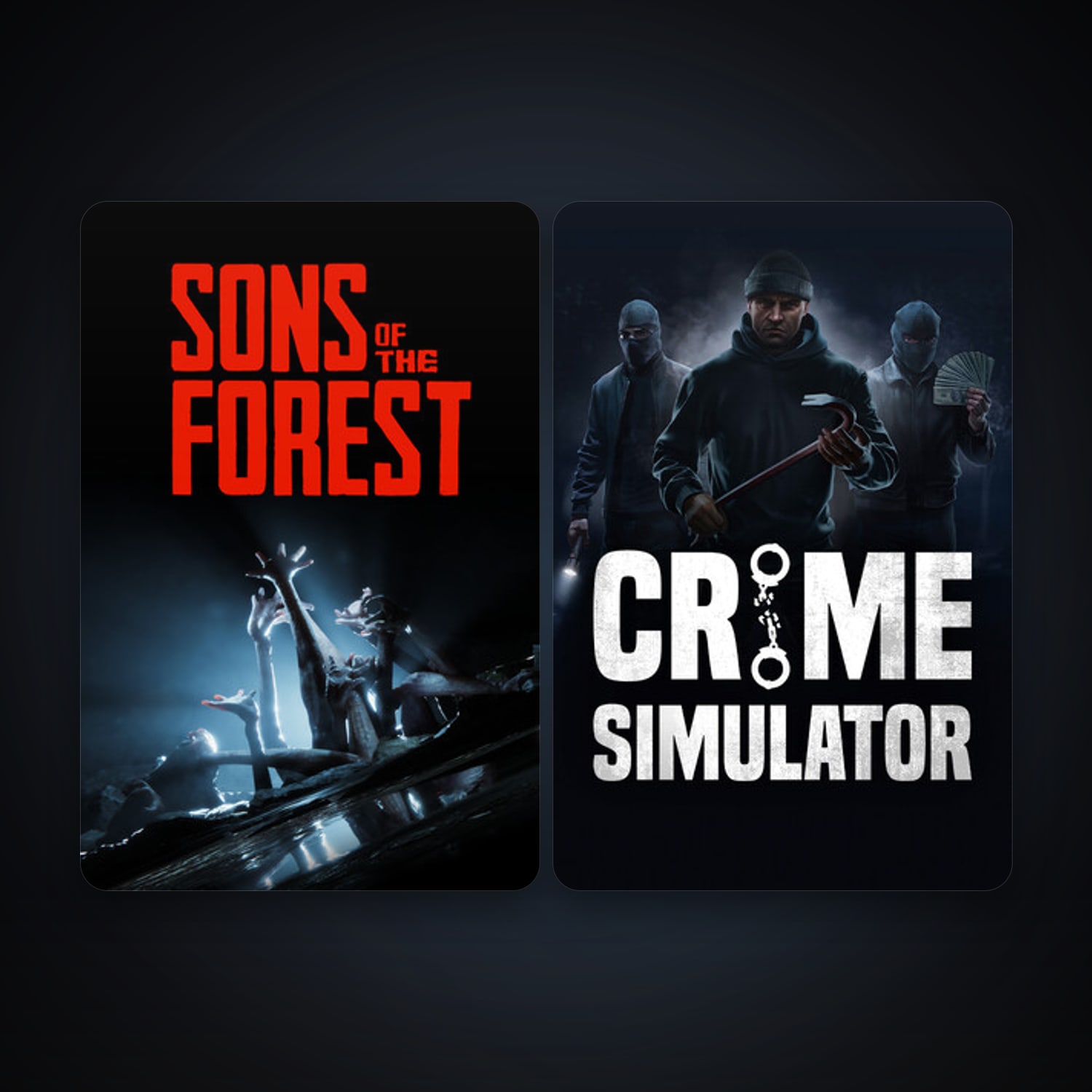 Sons Of The Forest + Crime Simulator, 3 games, clean — HabibiAccounts