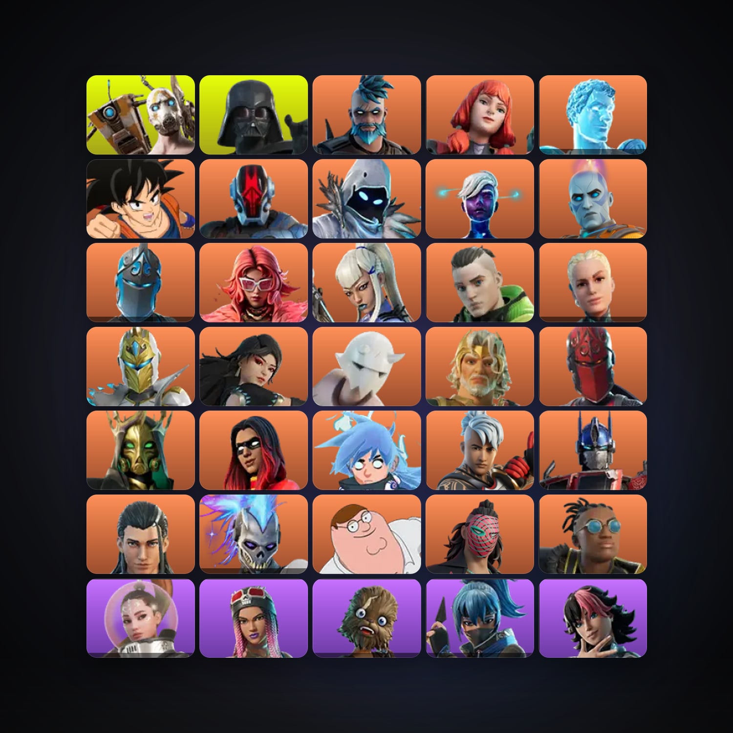 Fortnite locker — 344 skins — 600 V-Bucks — lvl 4562 — HabibiAccounts