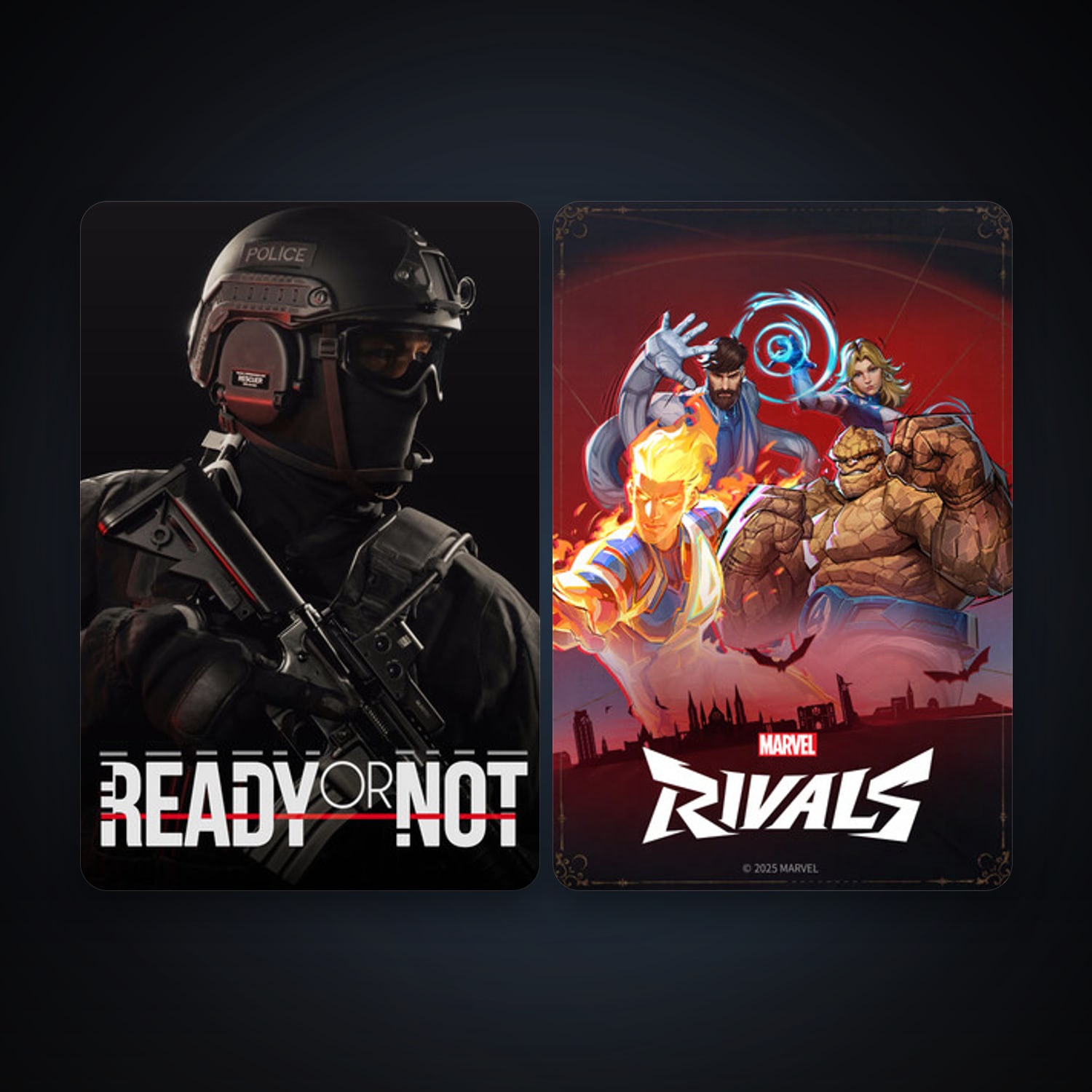 Ready or Not + Marvel Rivals, 2 games, clean — HabibiAccounts