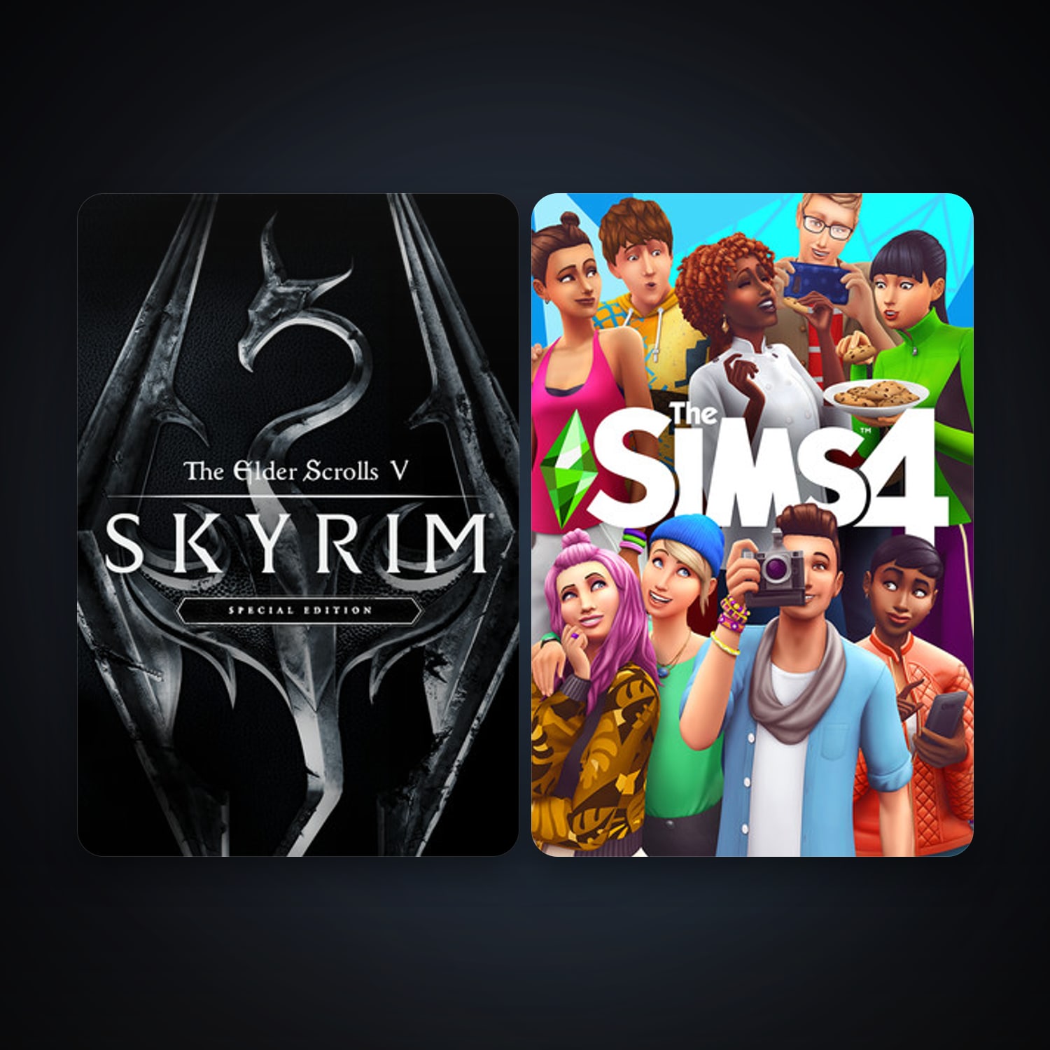 The Elder Scrolls V: Skyrim Special Edition + The Sims 4, 2 games, clean — HabibiAccounts