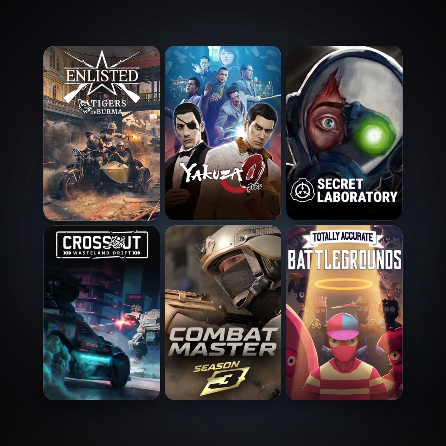 Crossout + Yakuza 0, 21 games, clean — HabibiAccounts