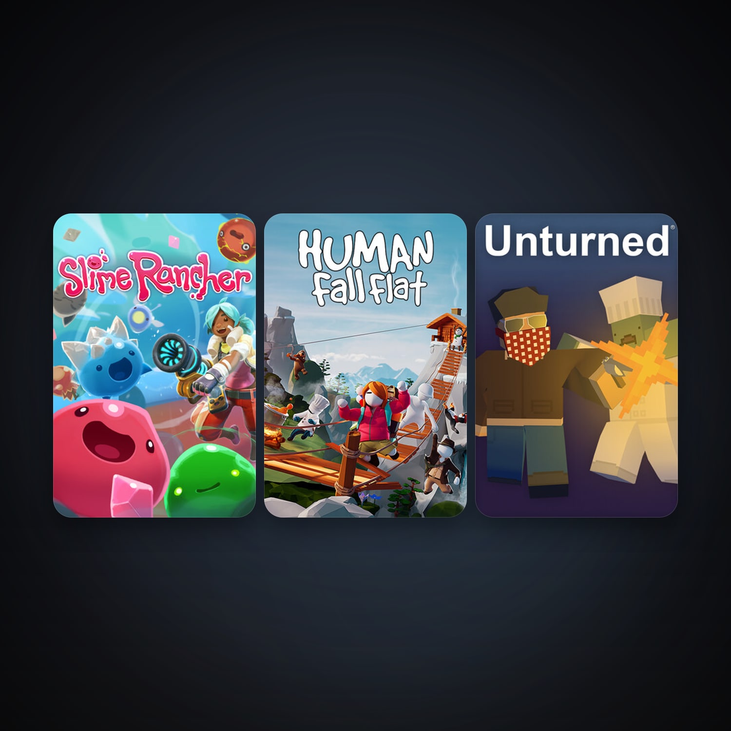 Unturned + Slime Rancher, 5 games, clean — HabibiAccounts