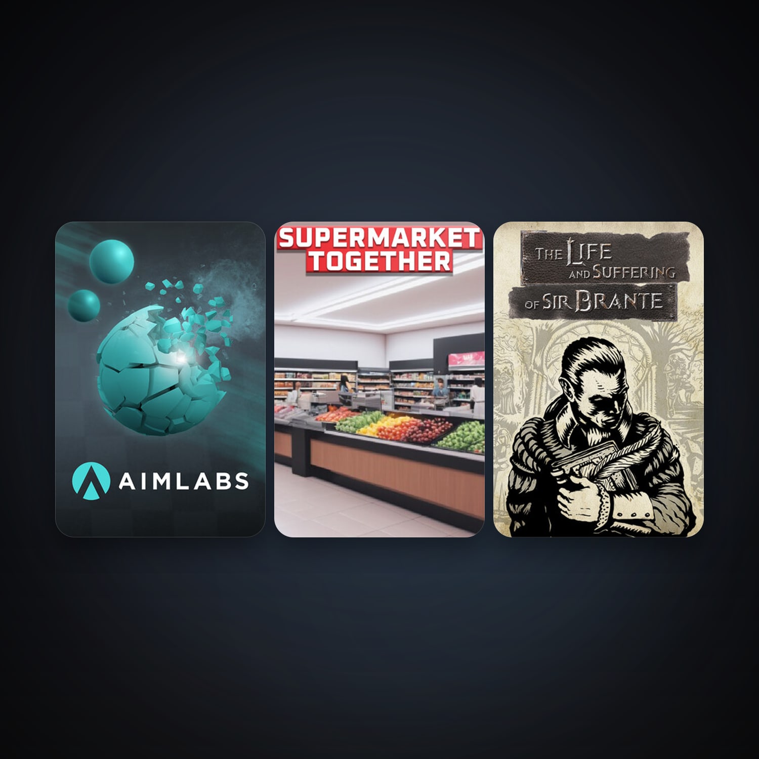 Aimlabs + The Life and Suffering of Sir Brante, 7 games, clean — HabibiAccounts