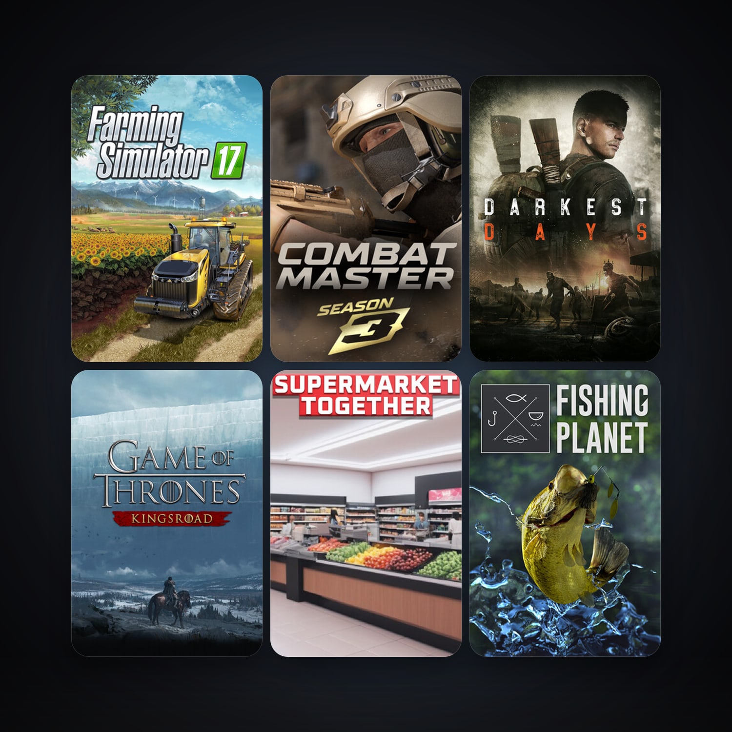 Fishing Planet + Farming Simulator 17, 23 games, clean — HabibiAccounts