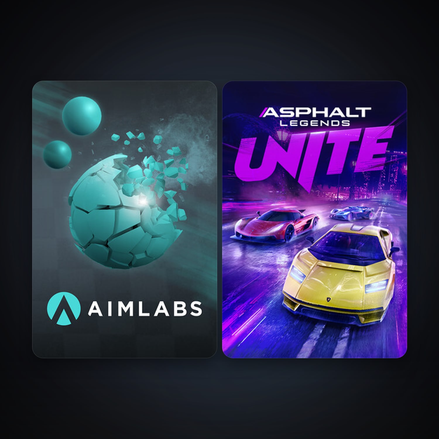 Aimlabs + Asphalt Legends Unite, 2 games, clean — HabibiAccounts