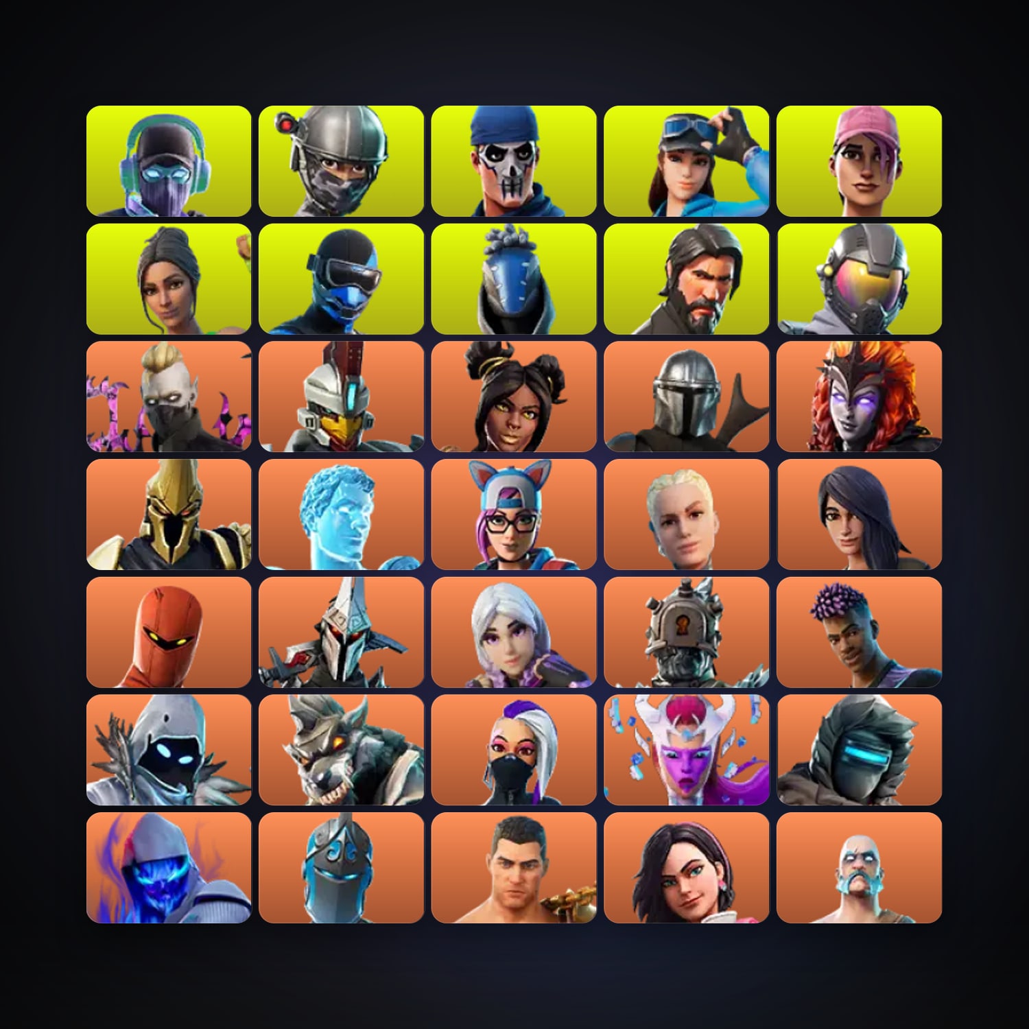 Fortnite locker — 267 skins — 350 V-Bucks — lvl 4417 — HabibiAccounts