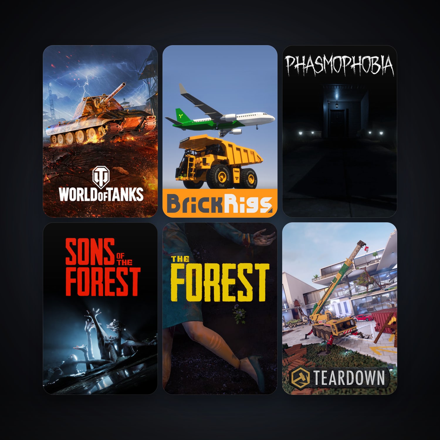 The Forest + Brick Rigs, 71 games, Steam 25, clean — HabibiAccounts