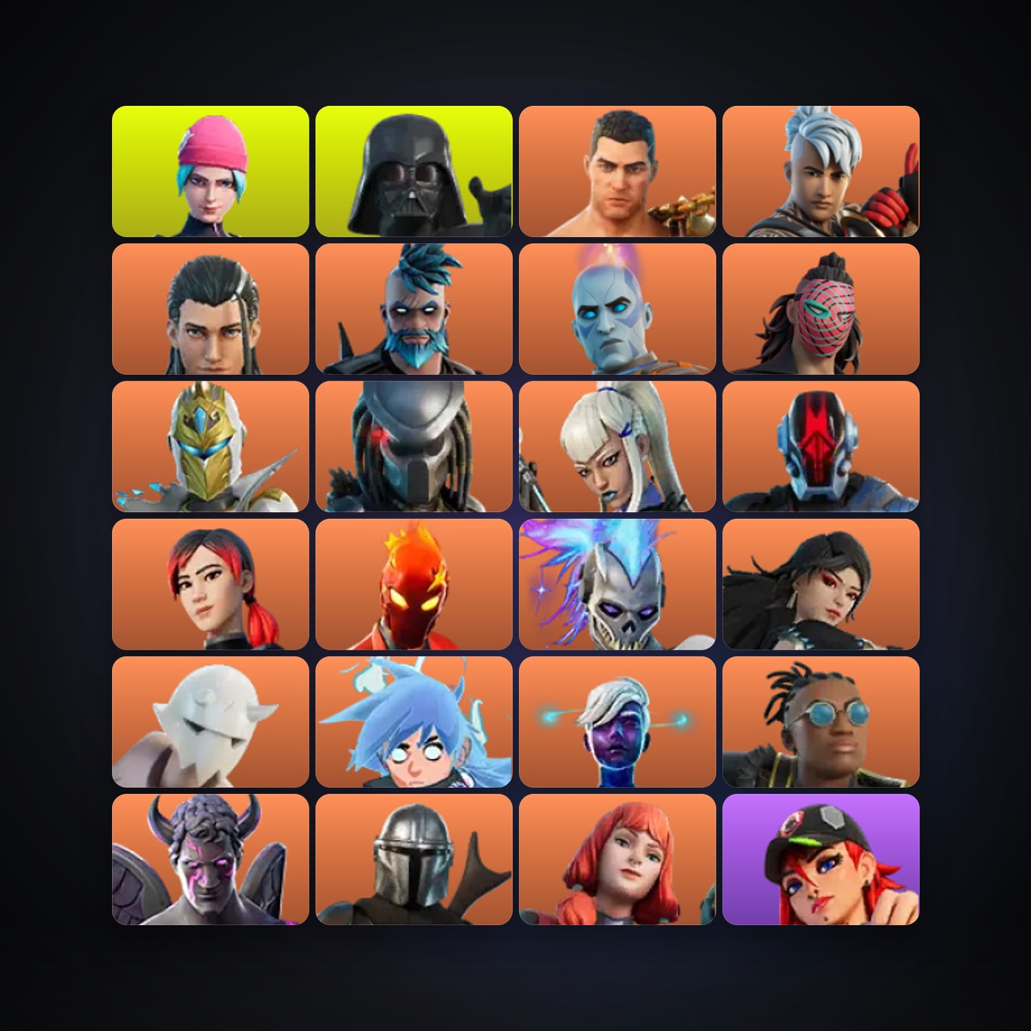 Fortnite locker — 153 skins — 1K V-Bucks — lvl 1727 — HabibiAccounts