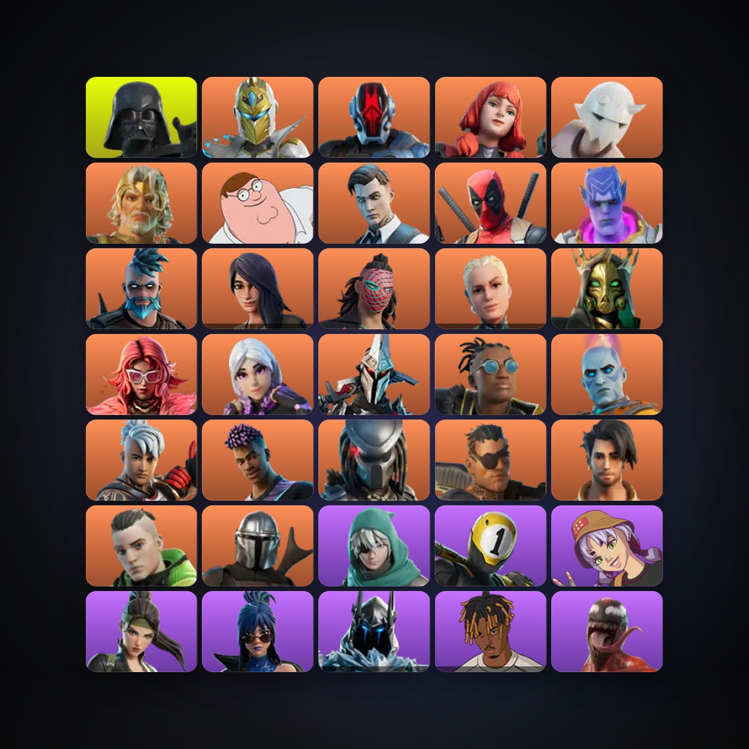 Fortnite locker — 254 skins — 2.3K V-Bucks — lvl 4199 — HabibiAccounts
