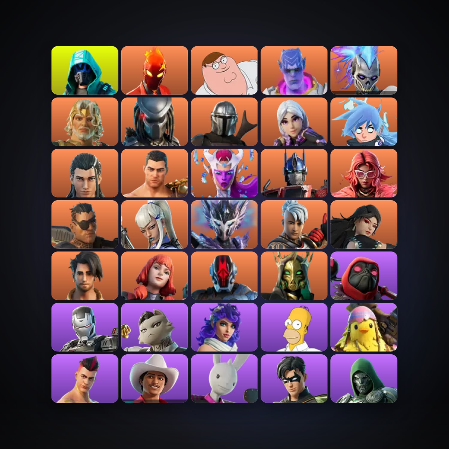 Fortnite locker — 187 skins — 2.9K V-Bucks — lvl 2514 — HabibiAccounts