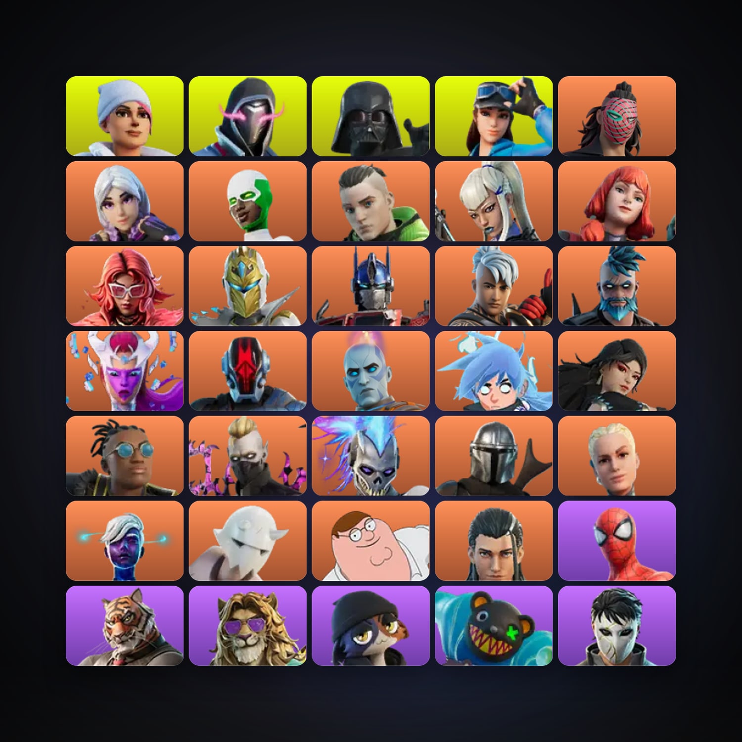Fortnite locker — 190 skins — 1.7K V-Bucks — lvl 3100 — HabibiAccounts