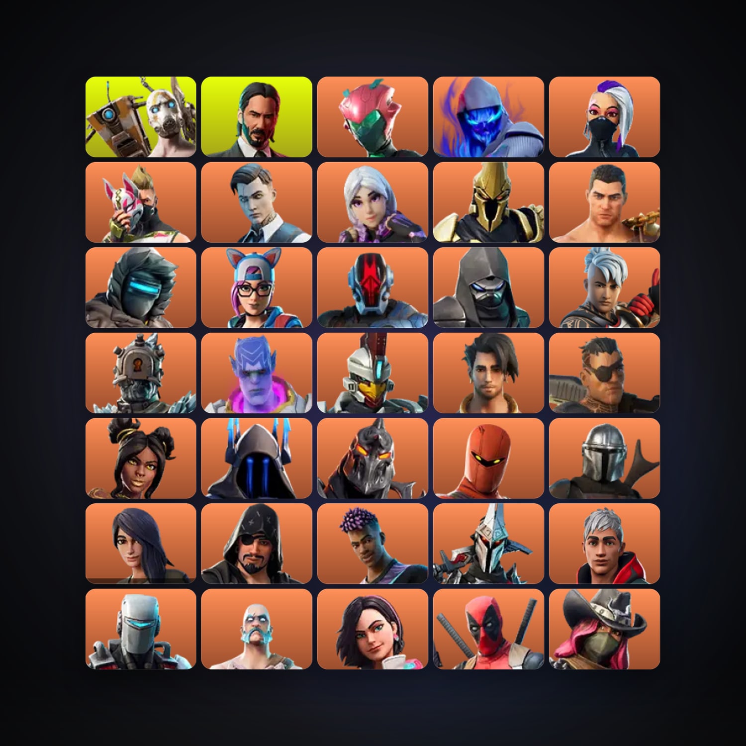 Fortnite locker — 164 skins — 900 V-Bucks — lvl 3546 — HabibiAccounts