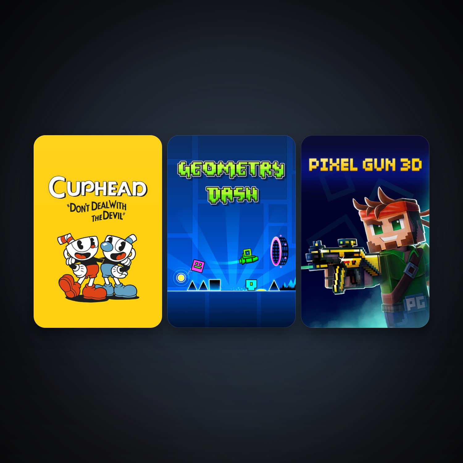 Cuphead + Geometry Dash, 7 games, clean — HabibiAccounts