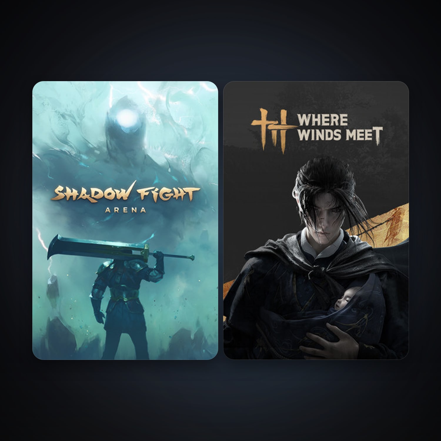 Shadow Fight Arena + Where Winds Meet, 5 games, clean — HabibiAccounts