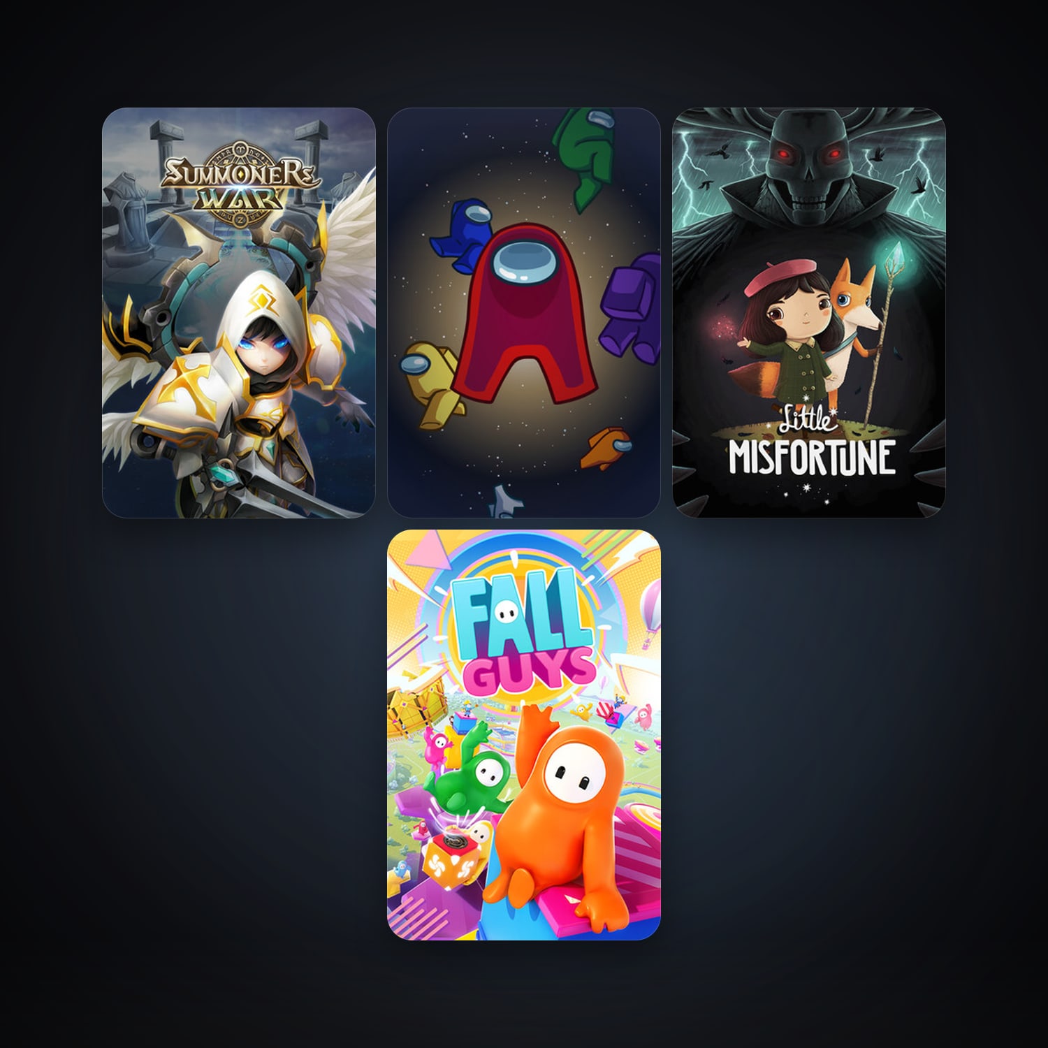 Little Misfortune + Among Us, 8 games, clean — HabibiAccounts