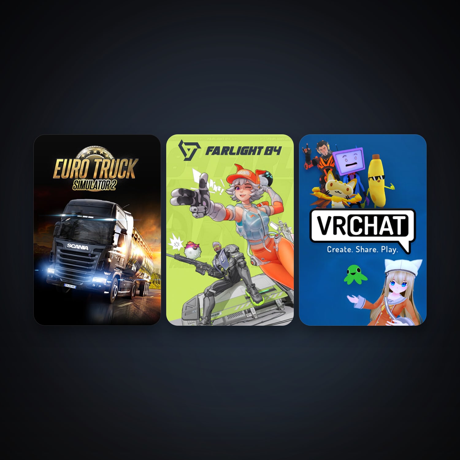 Euro Truck Simulator 2 + VRChat, 6 games, clean — HabibiAccounts