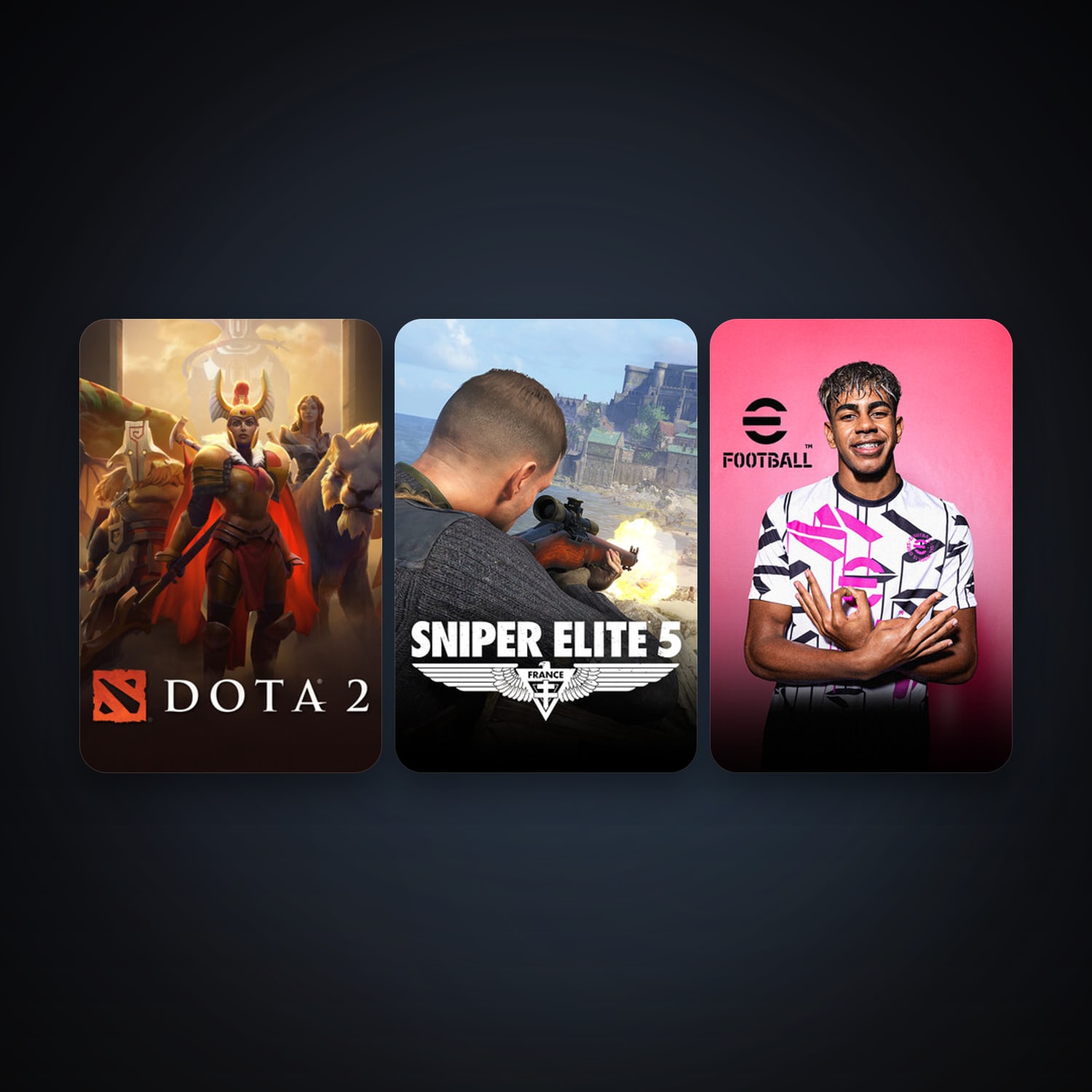 Dota 2 + Sniper Elite 5, 8 games, clean — HabibiAccounts
