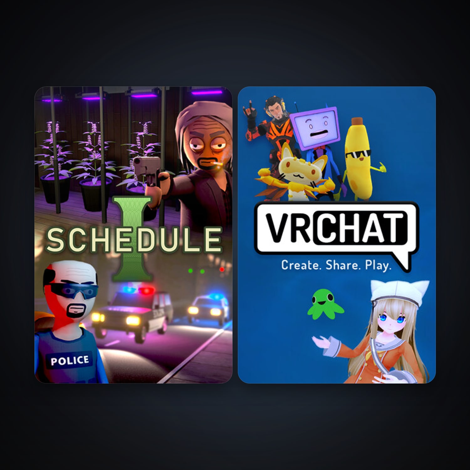 VRChat + Schedule I, 6 games, clean — HabibiAccounts